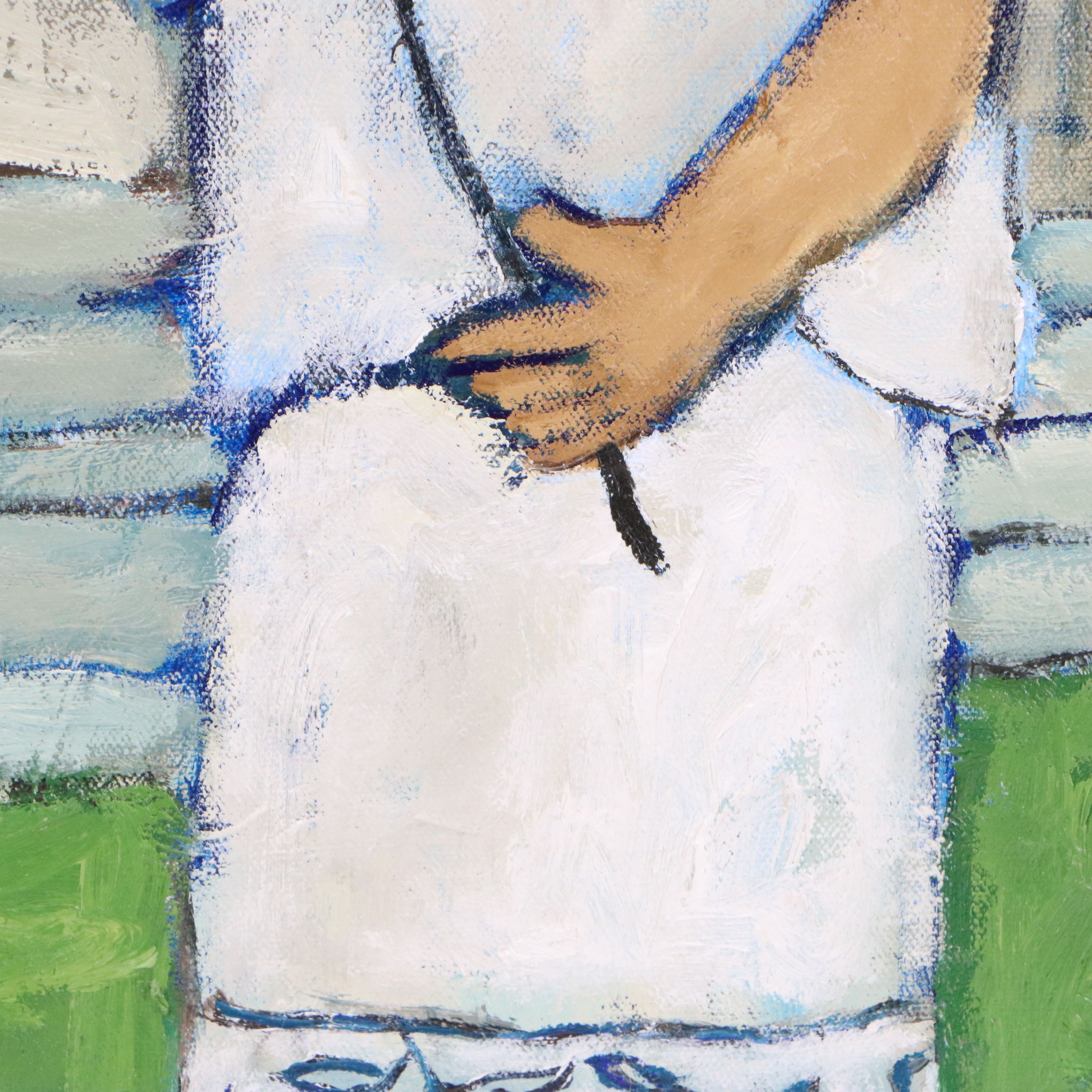 Monique Harvey Oil Painting "Les Saltimbanques de la Cathédrale," 1986