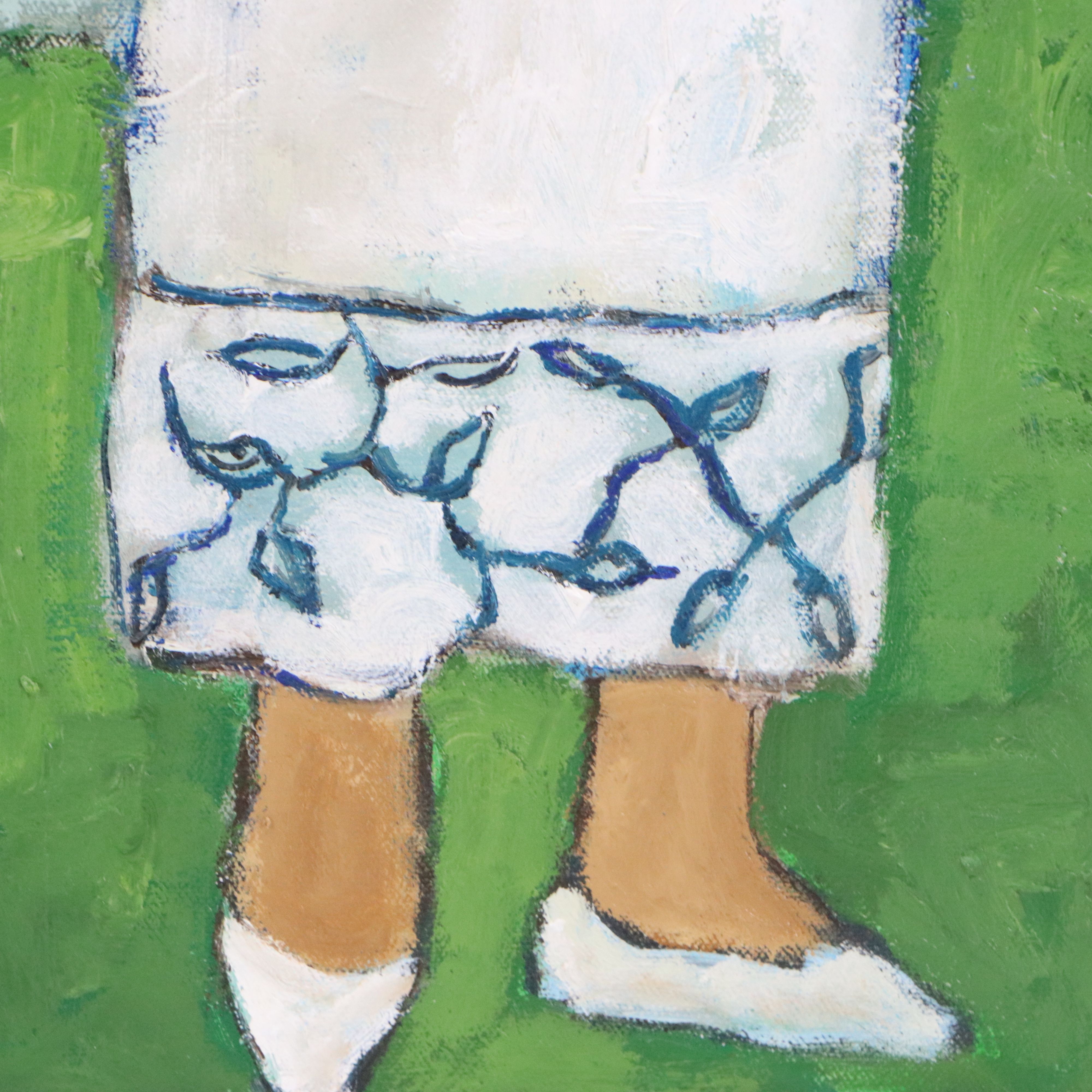 Monique Harvey Oil Painting "Les Saltimbanques de la Cathédrale," 1986