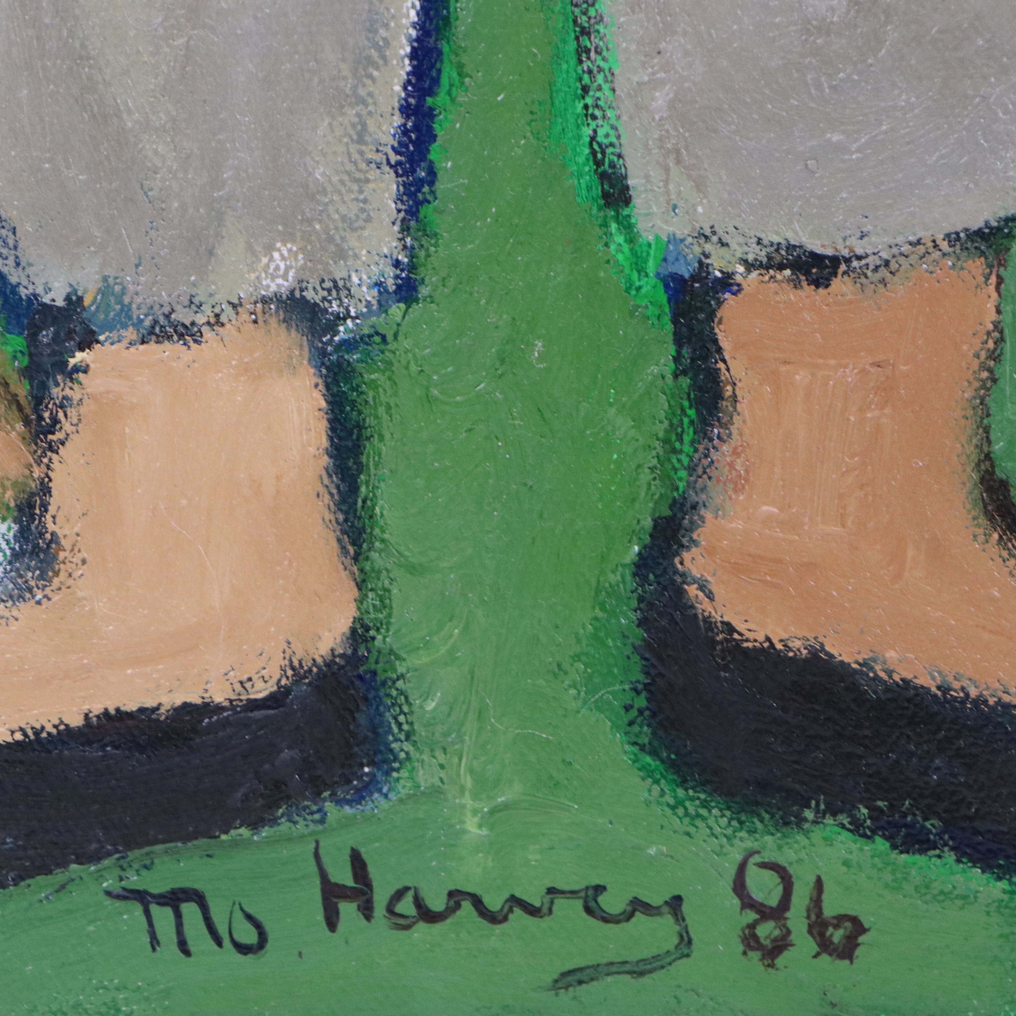 Monique Harvey Oil Painting "Les Saltimbanques de la Cathédrale," 1986