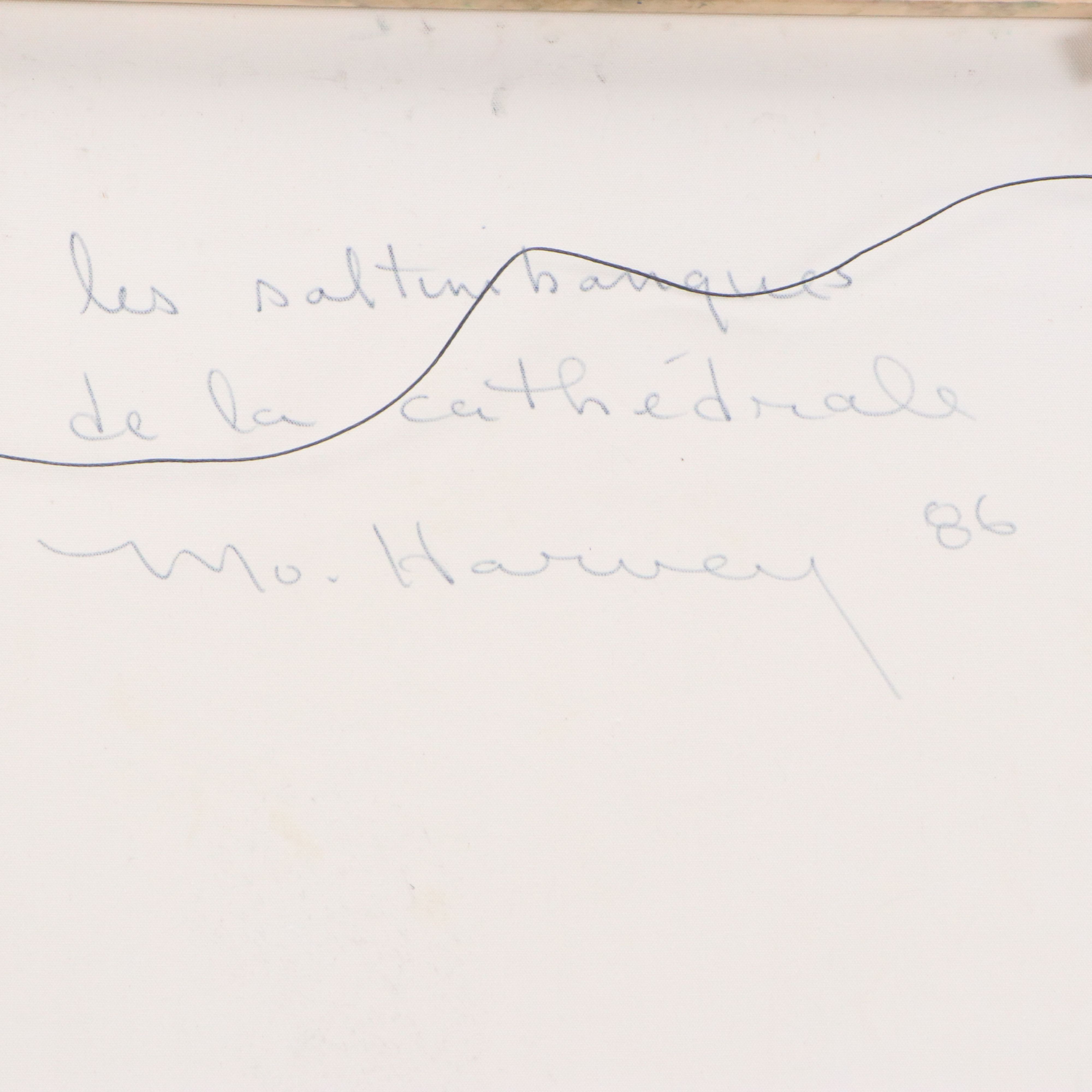 Monique Harvey Oil Painting "Les Saltimbanques de la Cathédrale," 1986