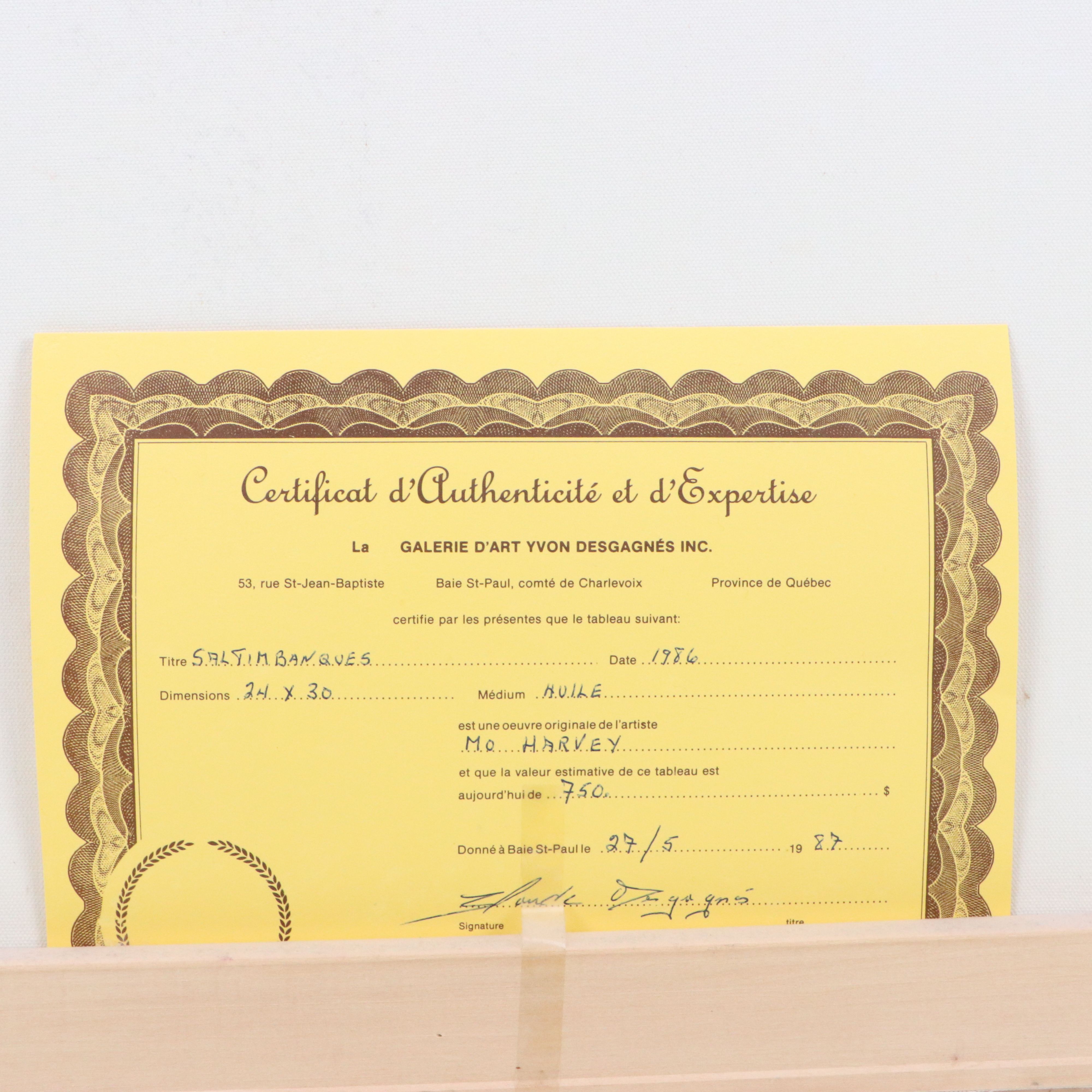 Monique Harvey Oil Painting "Les Saltimbanques de la Cathédrale," 1986