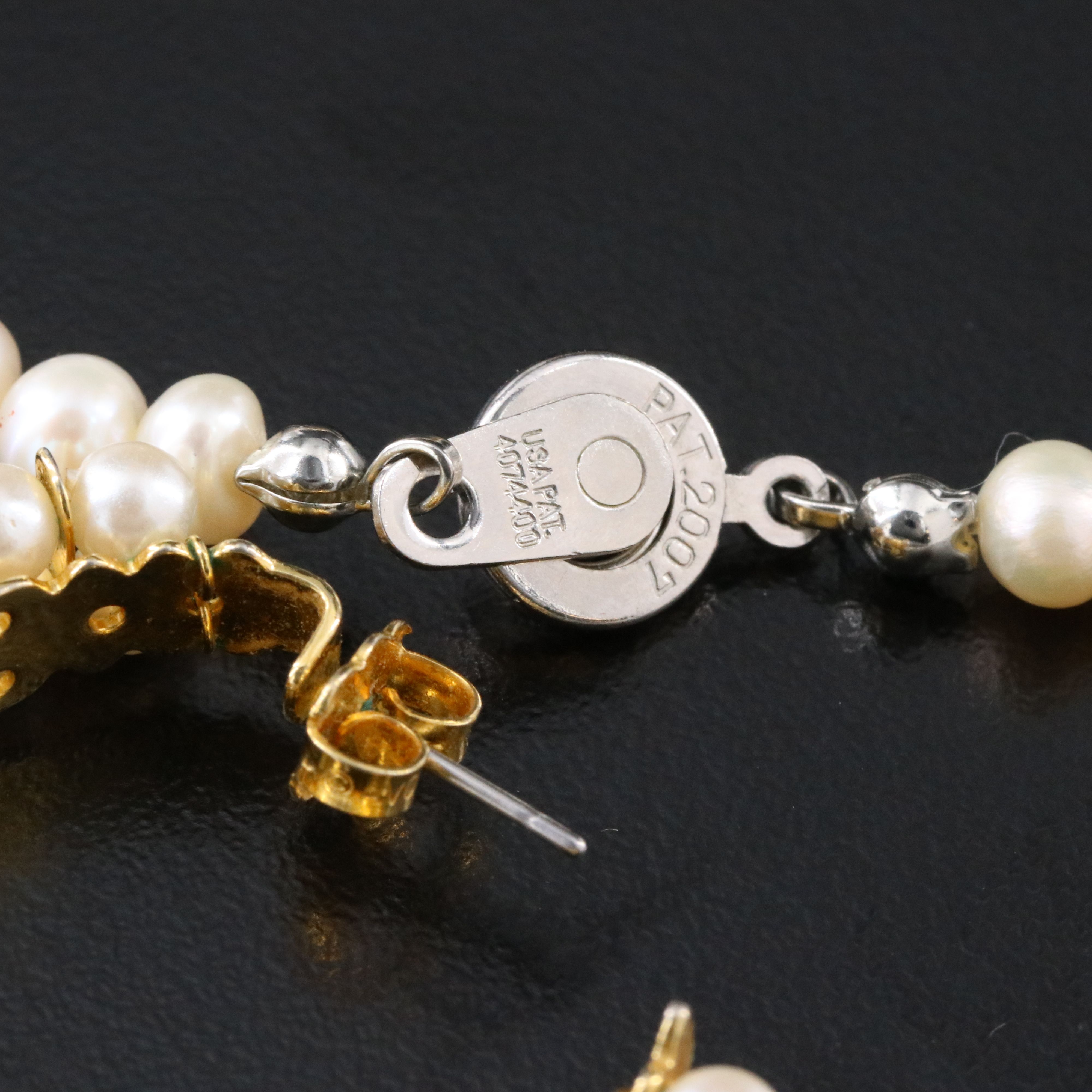 Pearl, Faux Pearl and Rhinestone Necklaces, Earrings, and Hair Clips