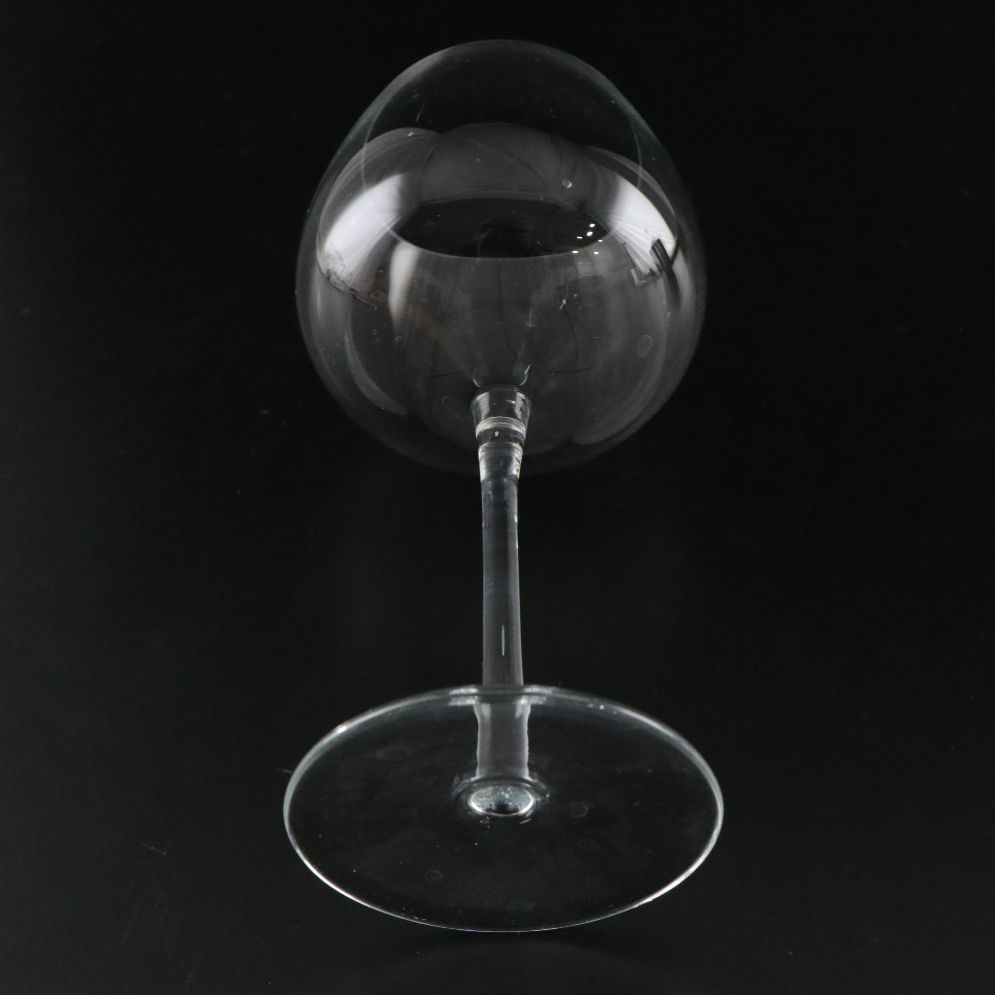 Kromex Aluminum Ice Bucket with Lucite Handle and Tall White Wine Glasses