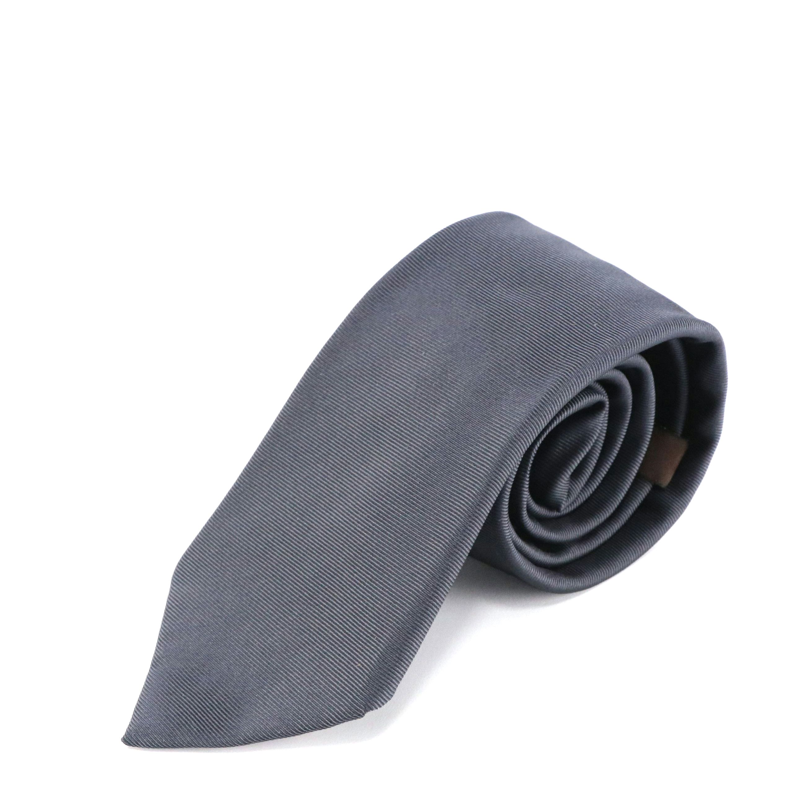 Louis Vuitton Steel Blue Silk Necktie