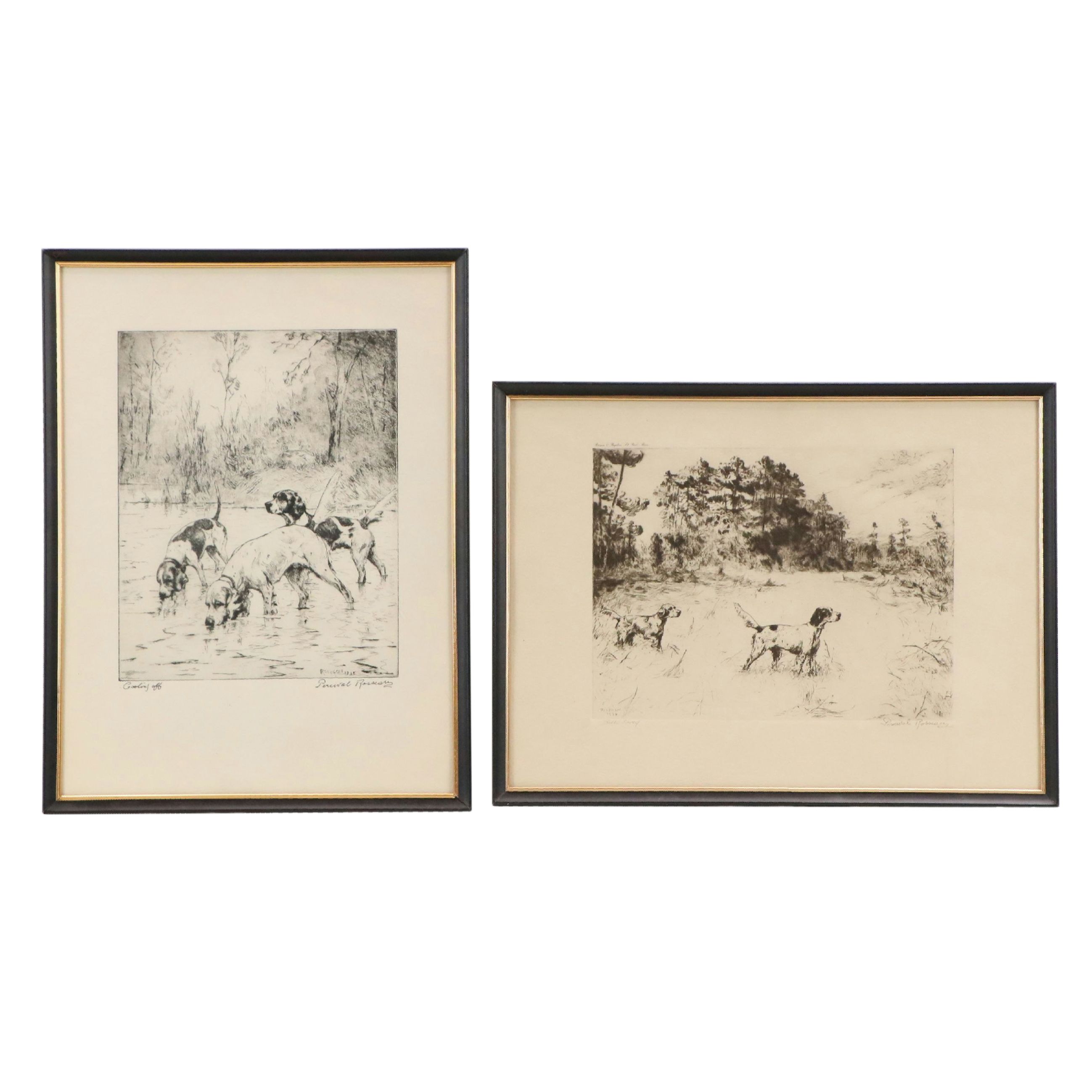 After Percival Rosseau "Bill's Covey" and Other Rotogravure Print, 20th Century