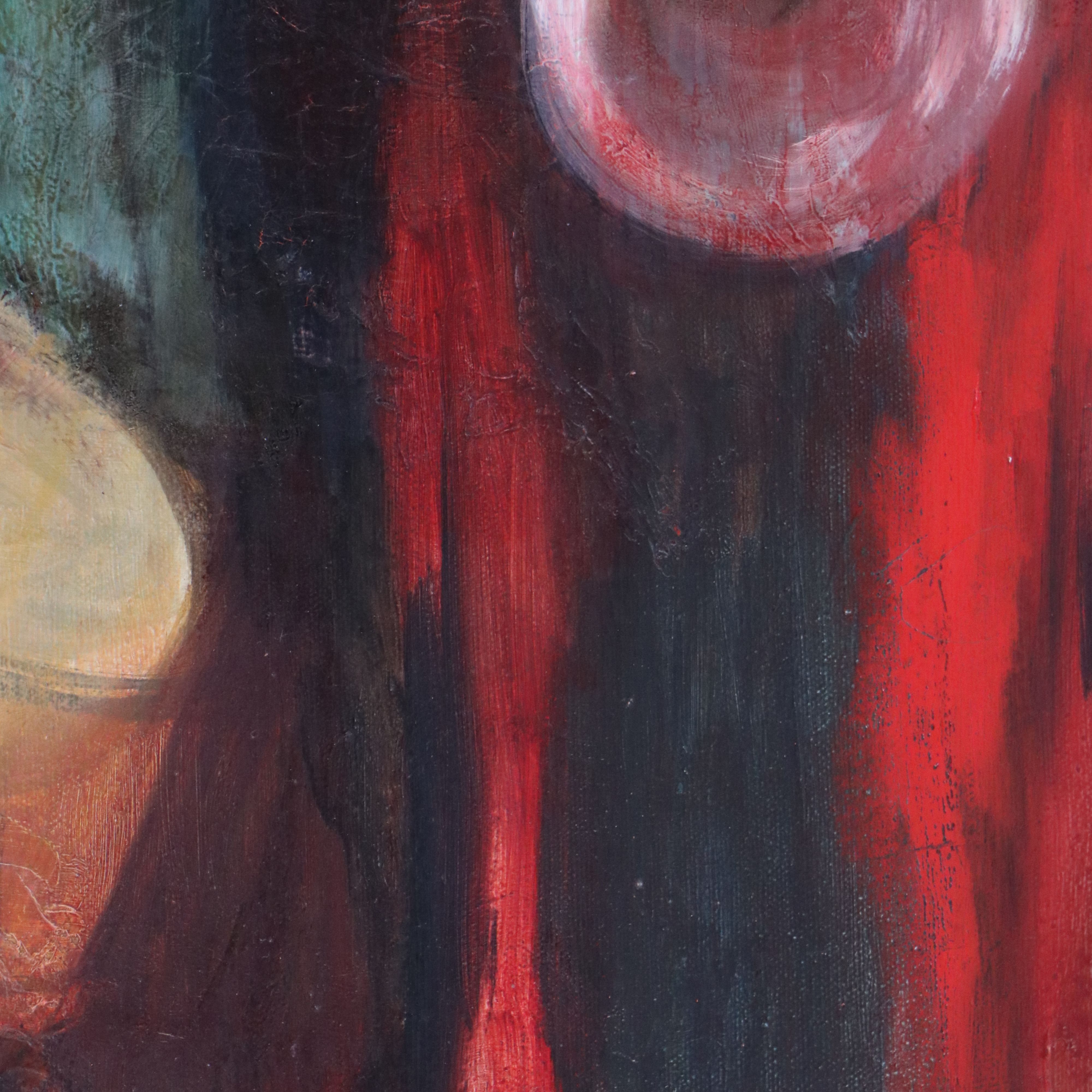 Modernist Figurative Oil Painting of Two Musicians