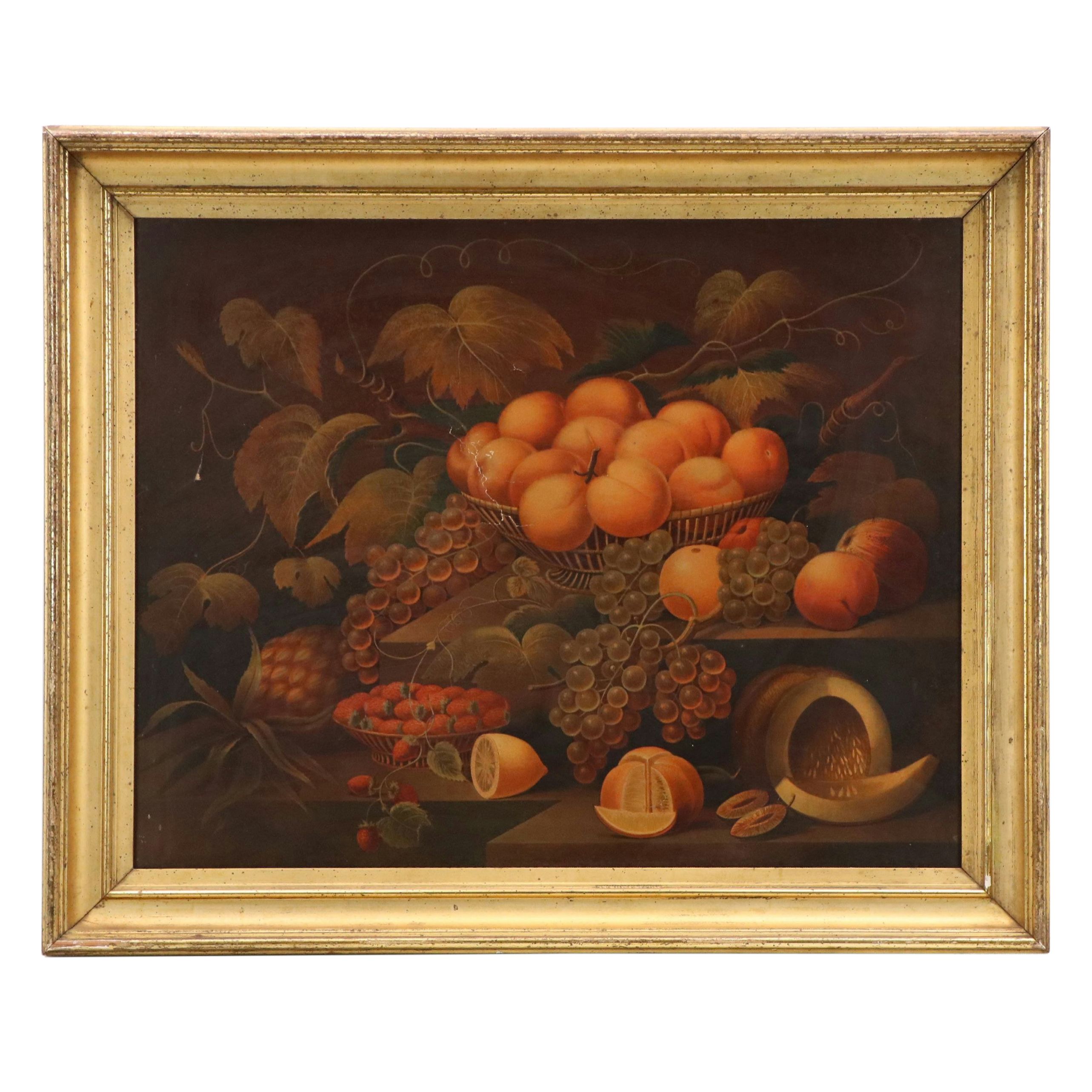 Joseph Hoover & Sons Chromolithograph Still Life of Fruit, 1887