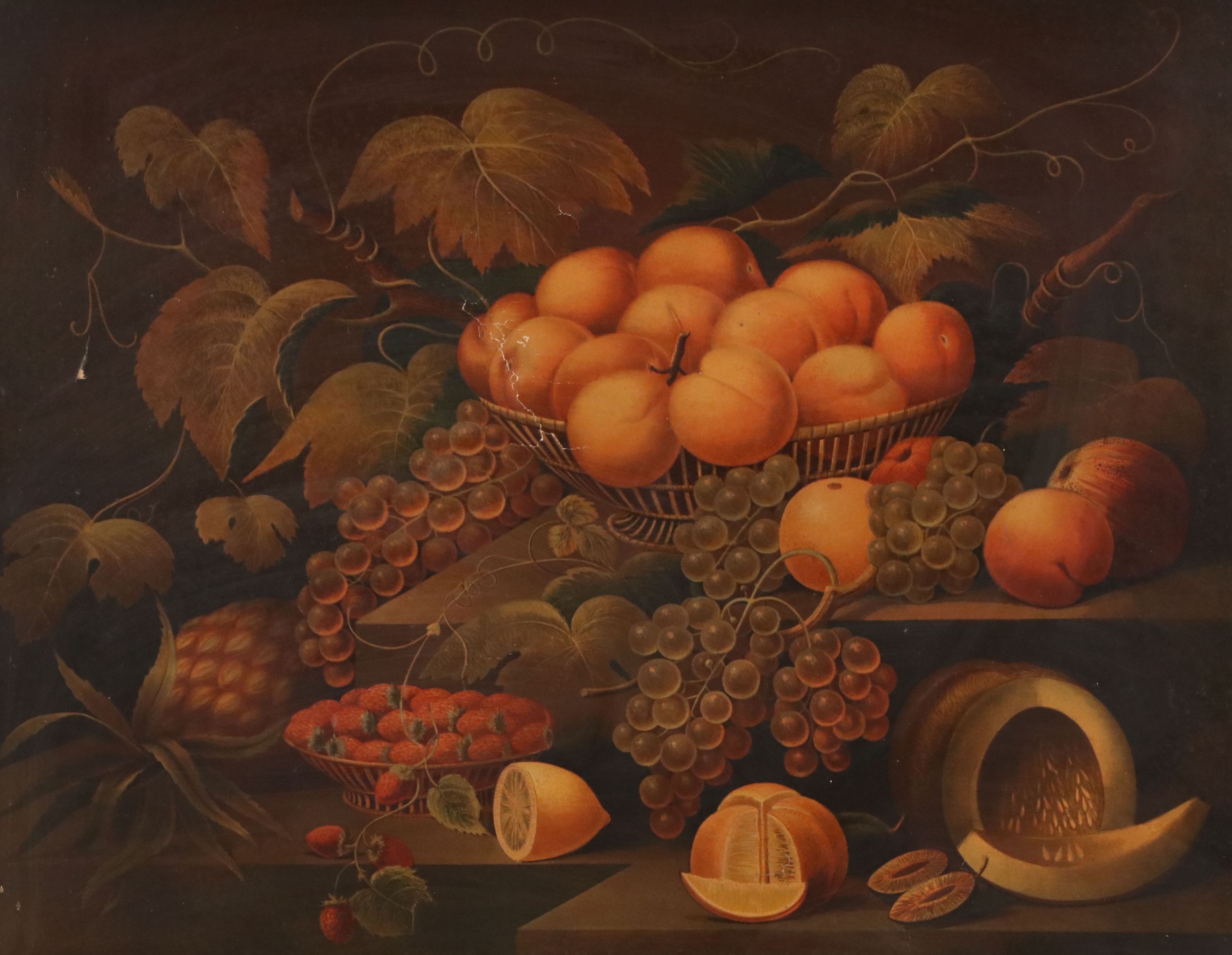 Joseph Hoover & Sons Chromolithograph Still Life of Fruit, 1887