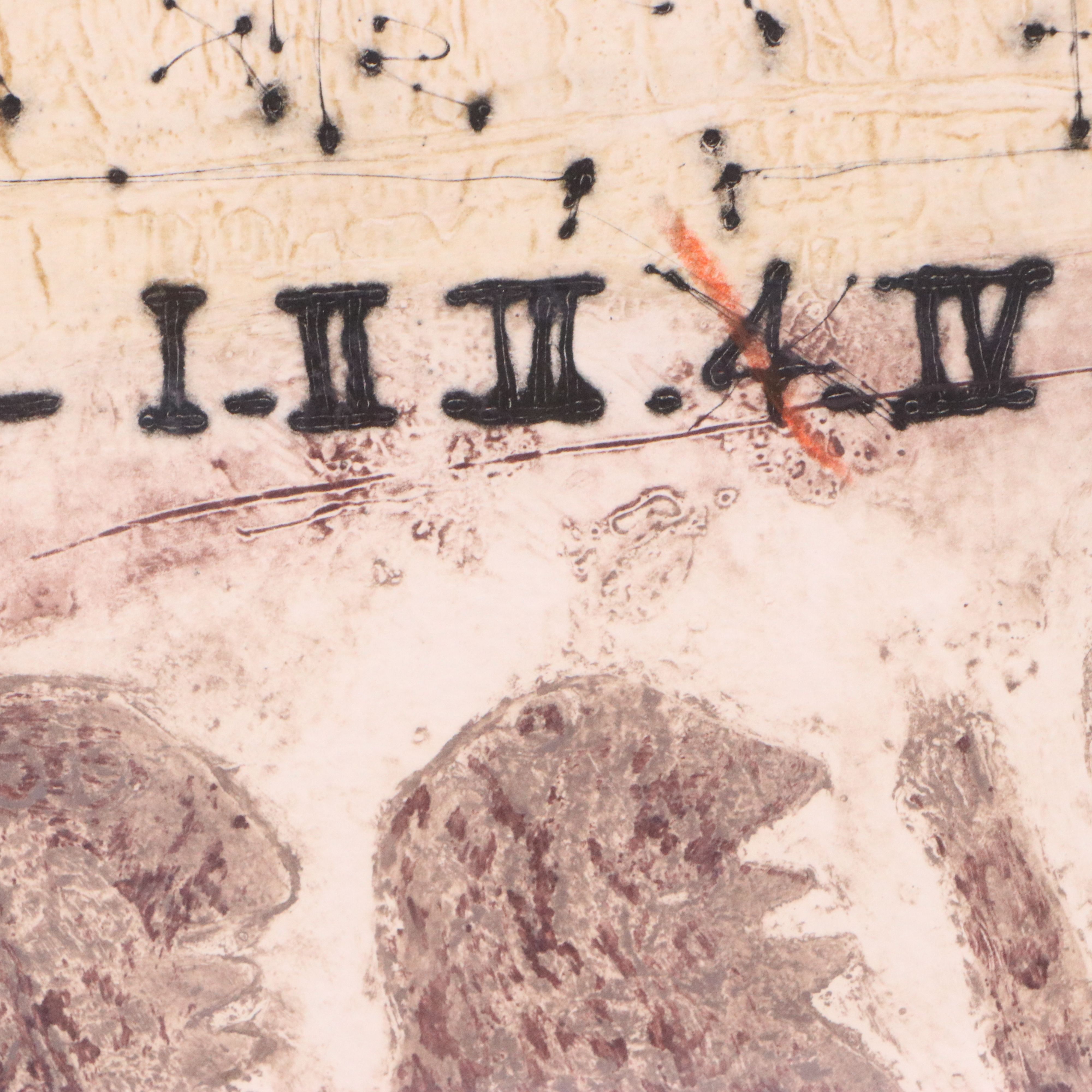 James Coignard Mixed Method Print "Nomenclature autour d'une tête"