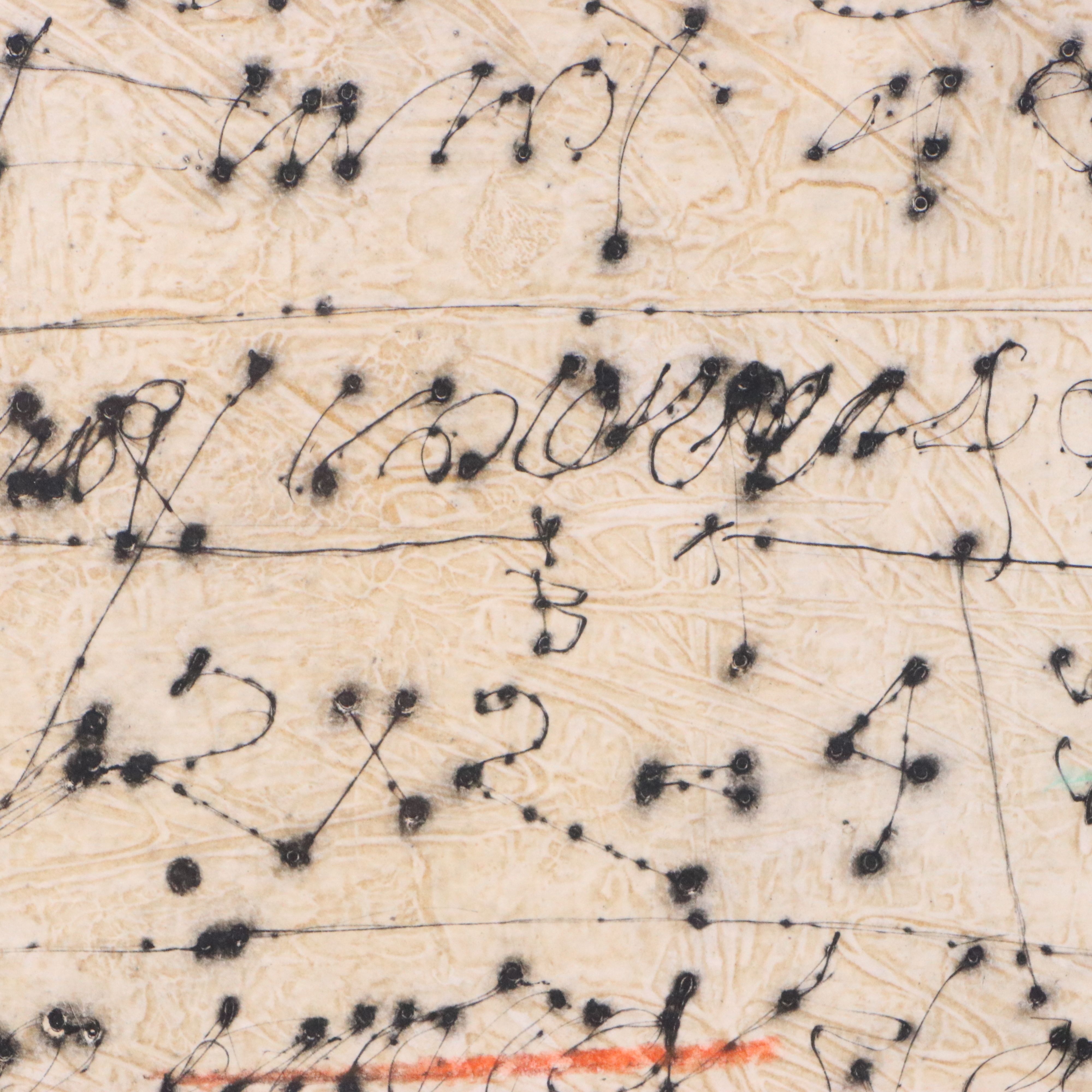 James Coignard Mixed Method Print "Nomenclature autour d'une tête"