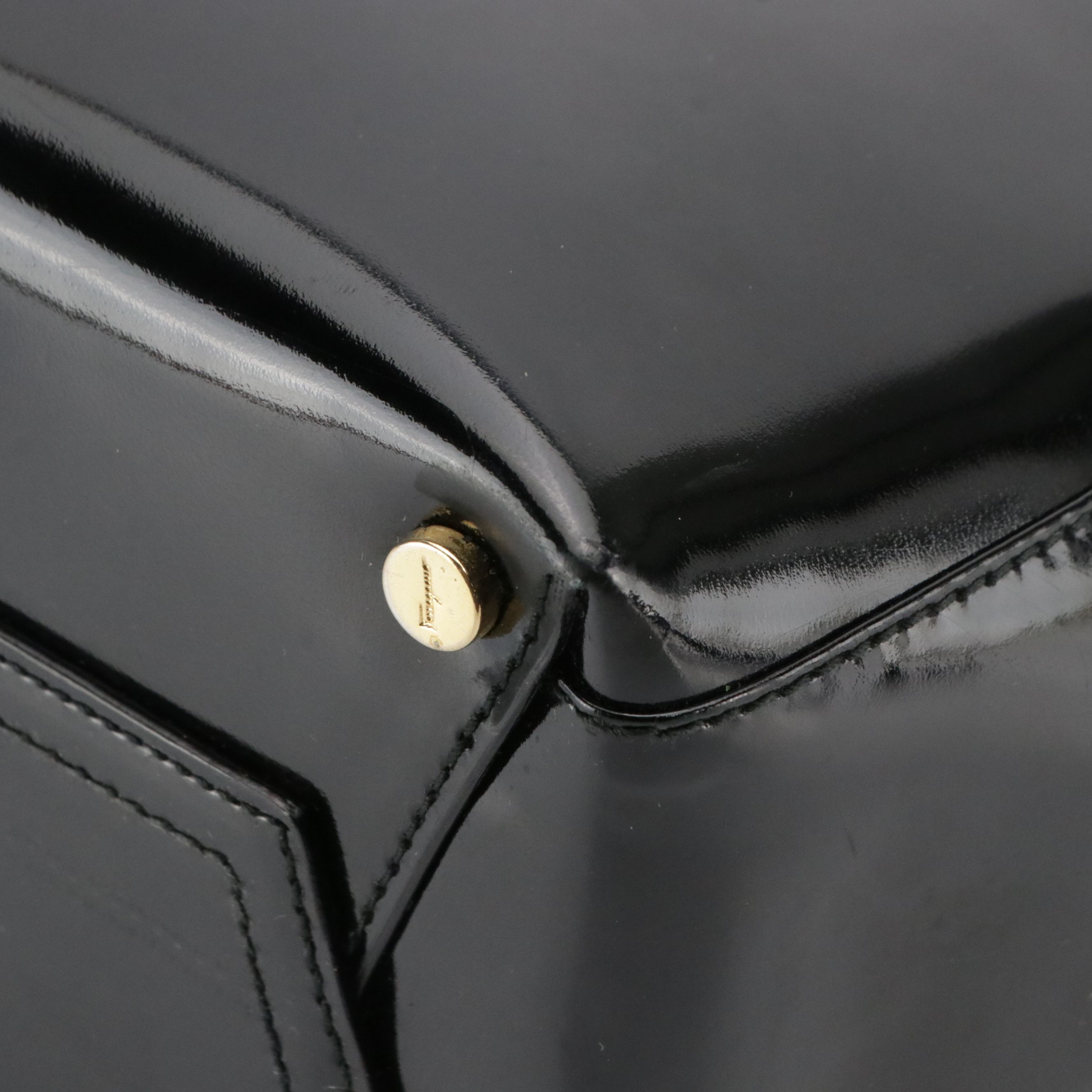 Salvatore Ferragamo Vara Buckle Two-Way Tote Bag in Patent Leather