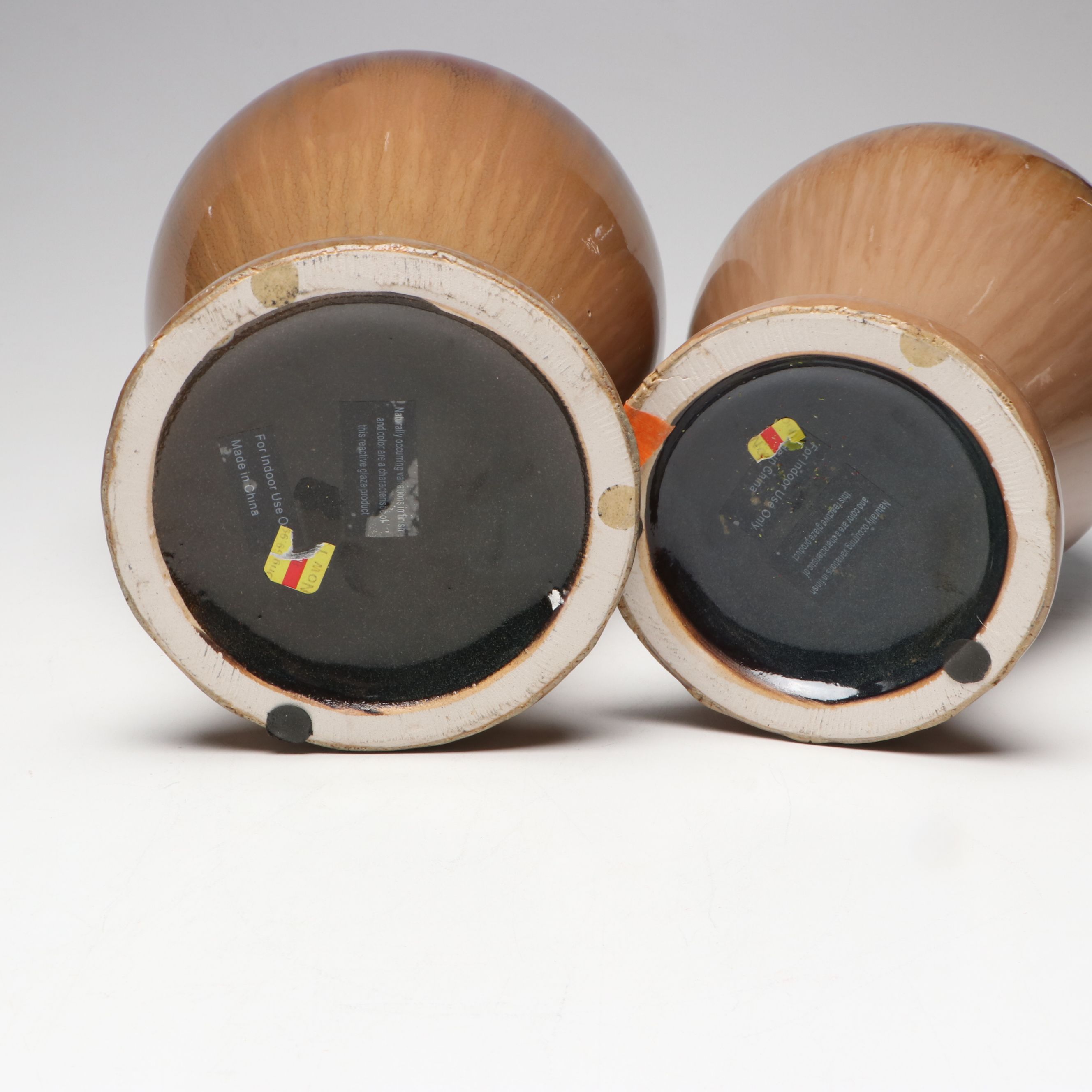 Ceramic Vases and Metal Leaf Form Decorative Platter