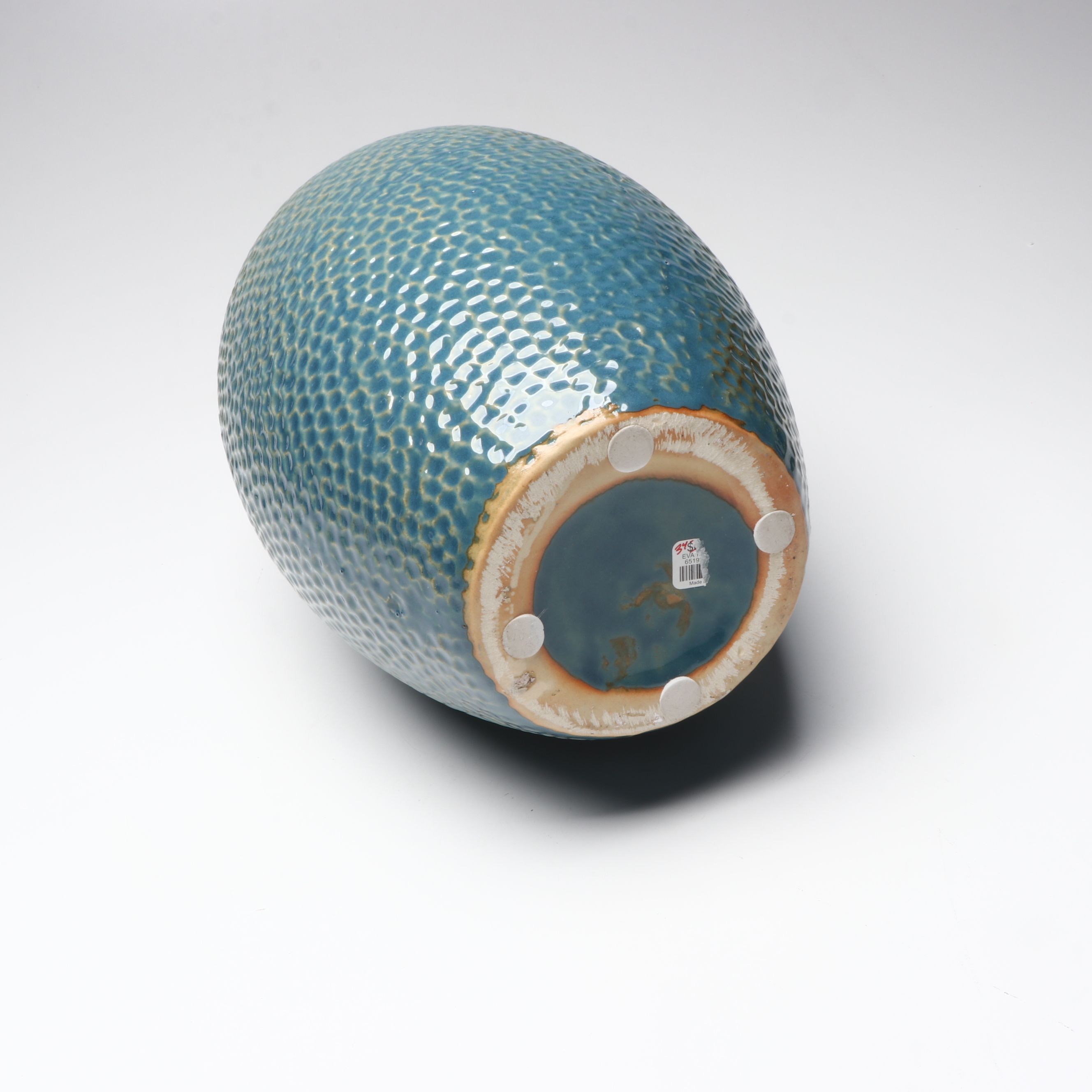 Arhaus "Eva" Round and Tall Vases with Other Blue Ceramic Vase