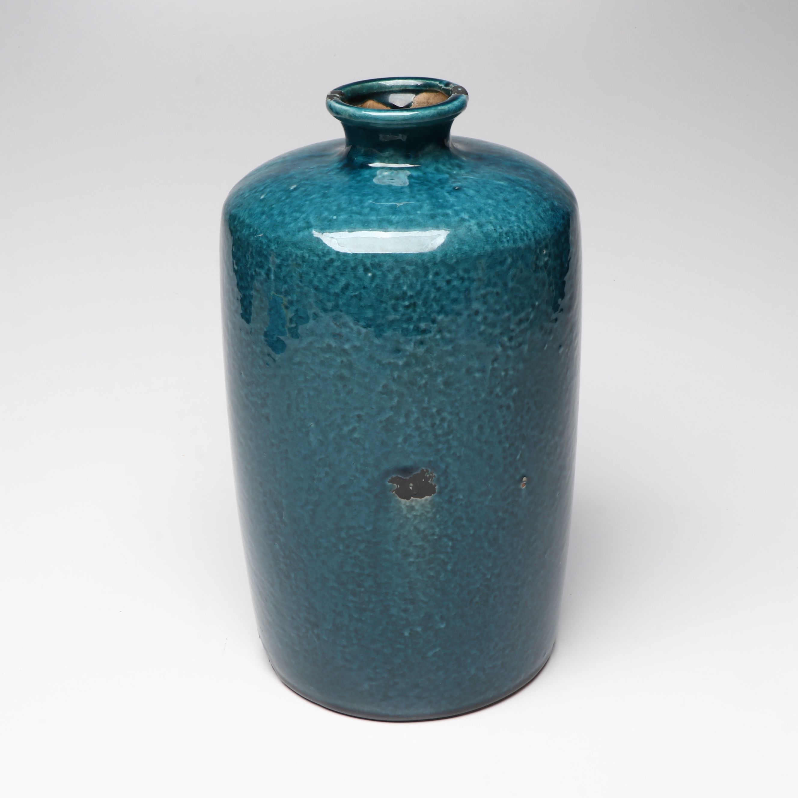 Arhaus "Eva" Round and Tall Vases with Other Blue Ceramic Vase