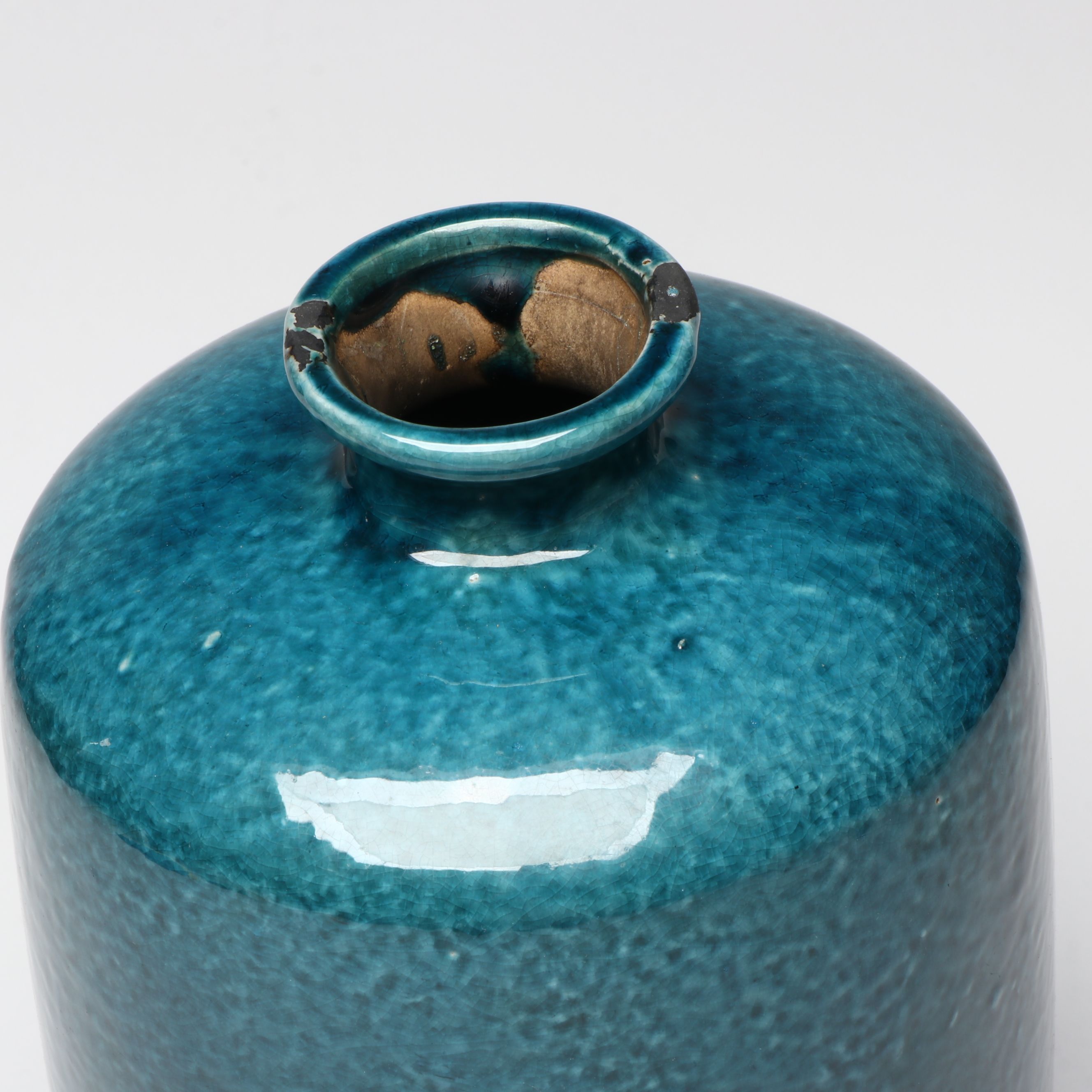 Arhaus "Eva" Round and Tall Vases with Other Blue Ceramic Vase