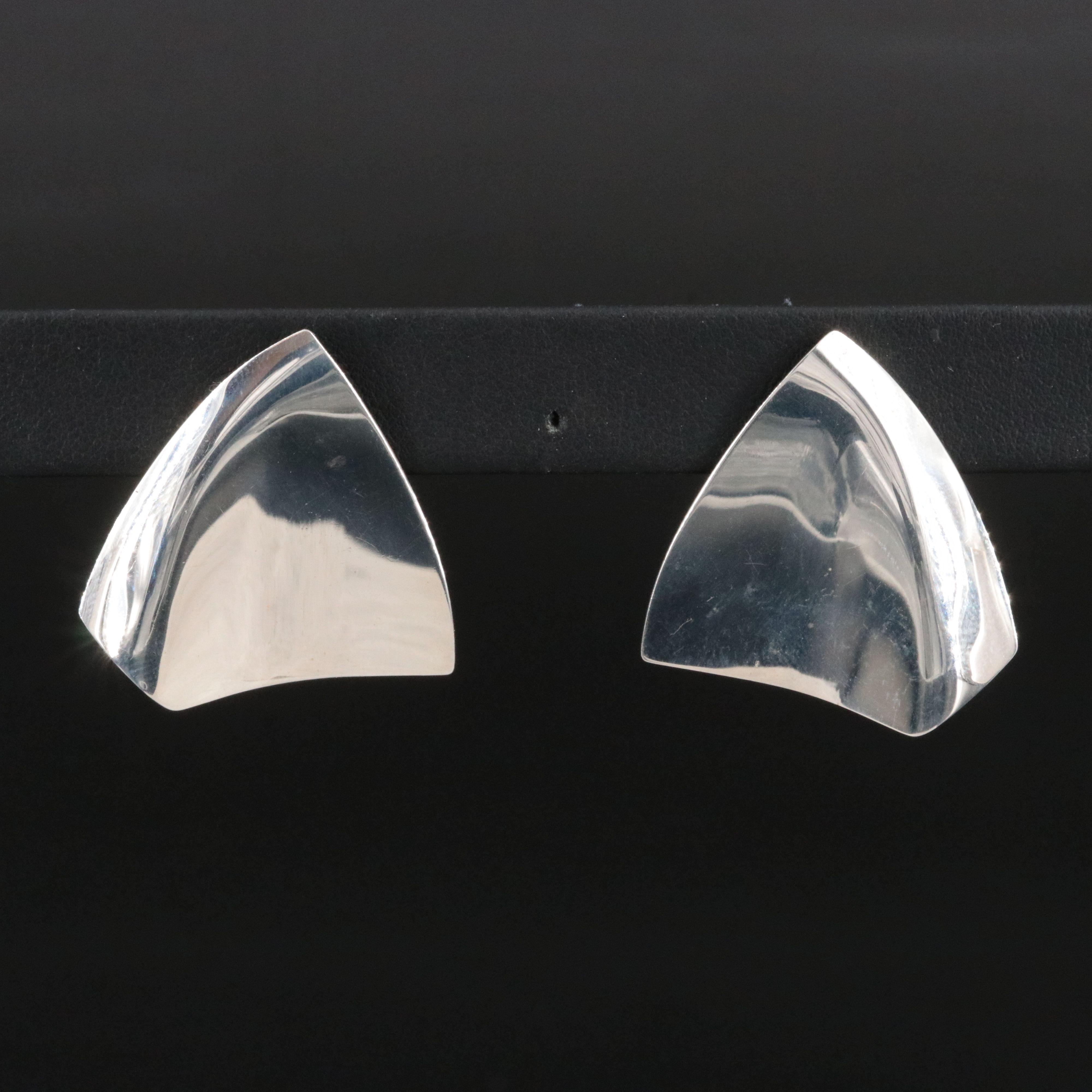 Sterling Triangular Wave Earrings