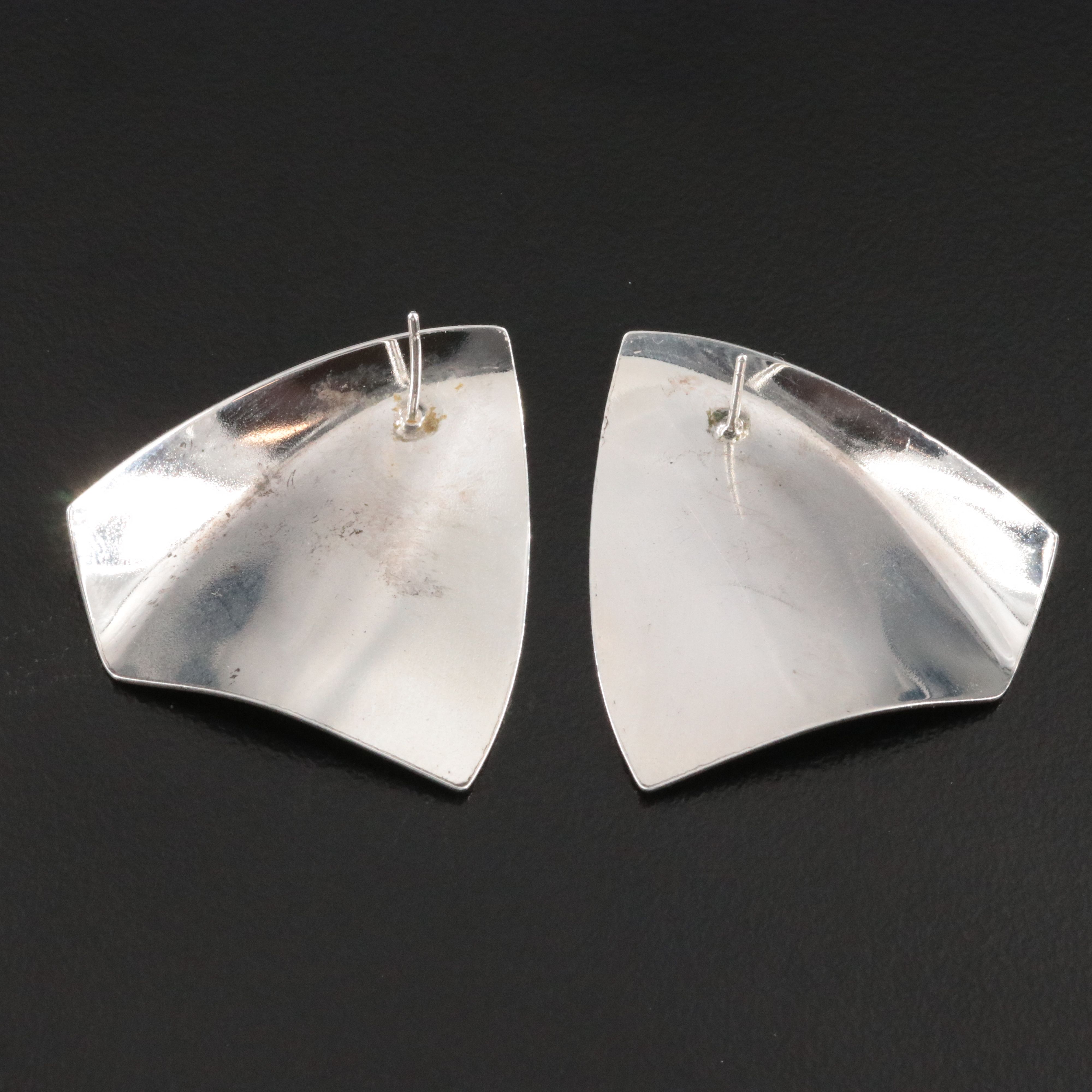 Sterling Triangular Wave Earrings
