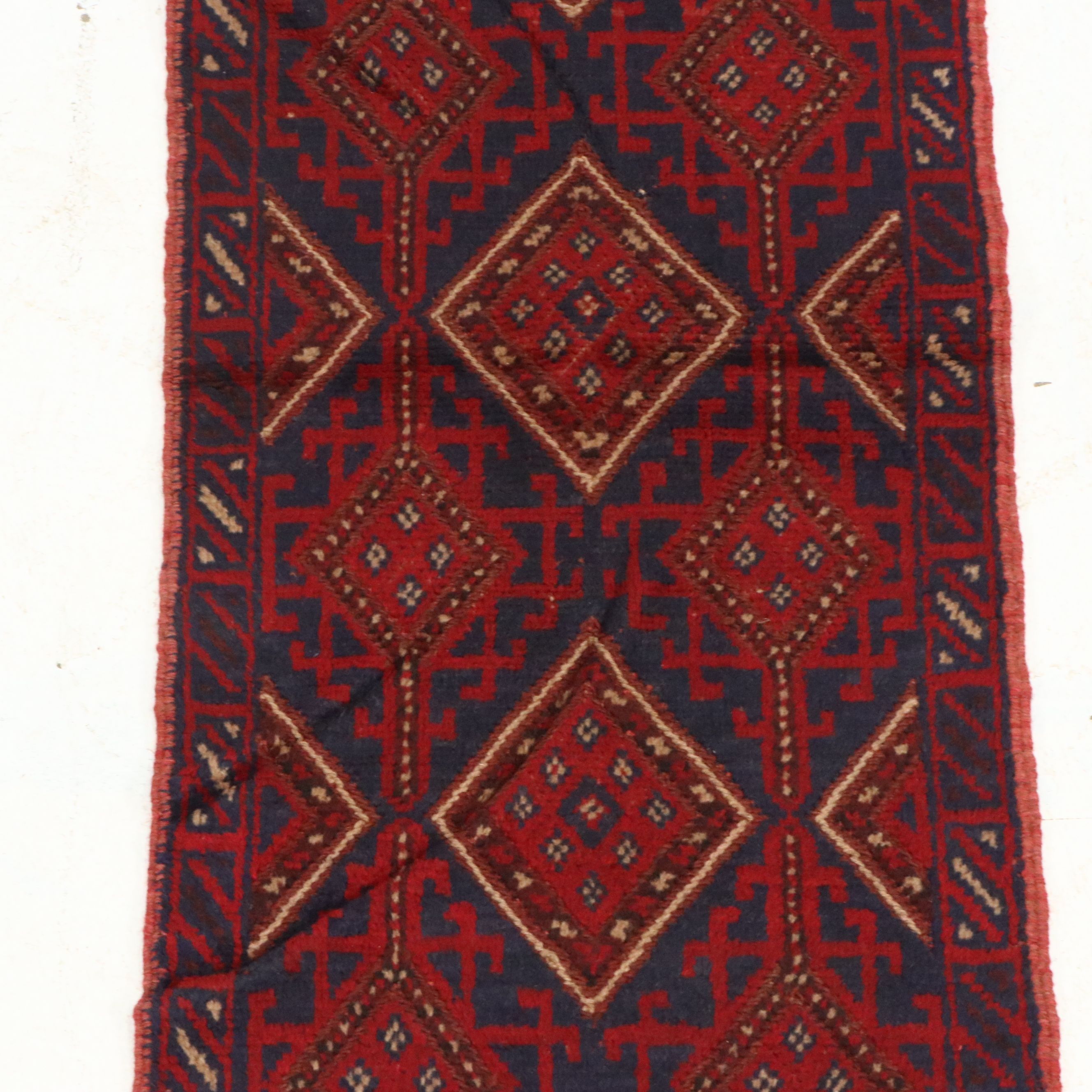 1'10 x 8'3 Handmade Afghan Mashwani Carpet Runner