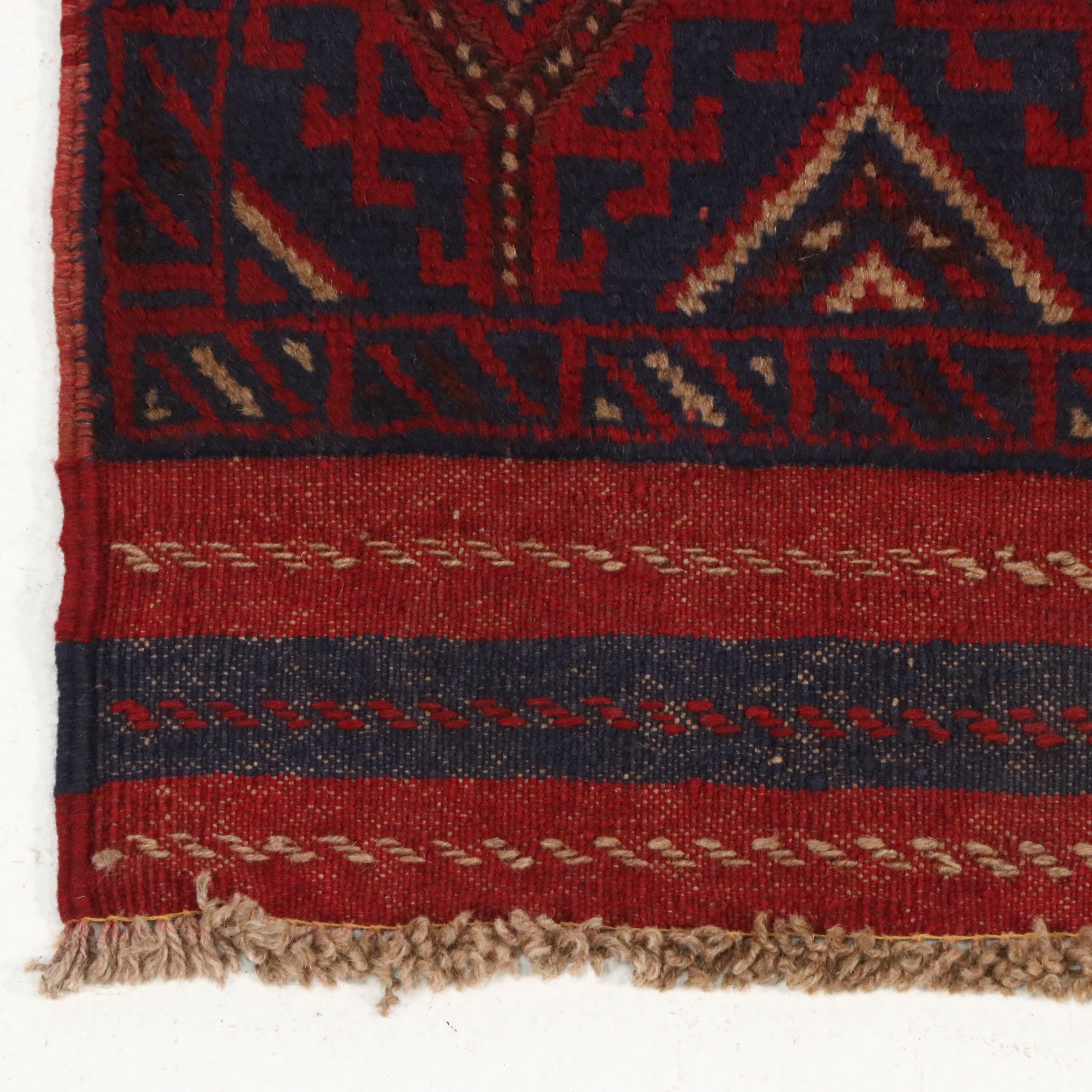 1'10 x 8'3 Handmade Afghan Mashwani Carpet Runner