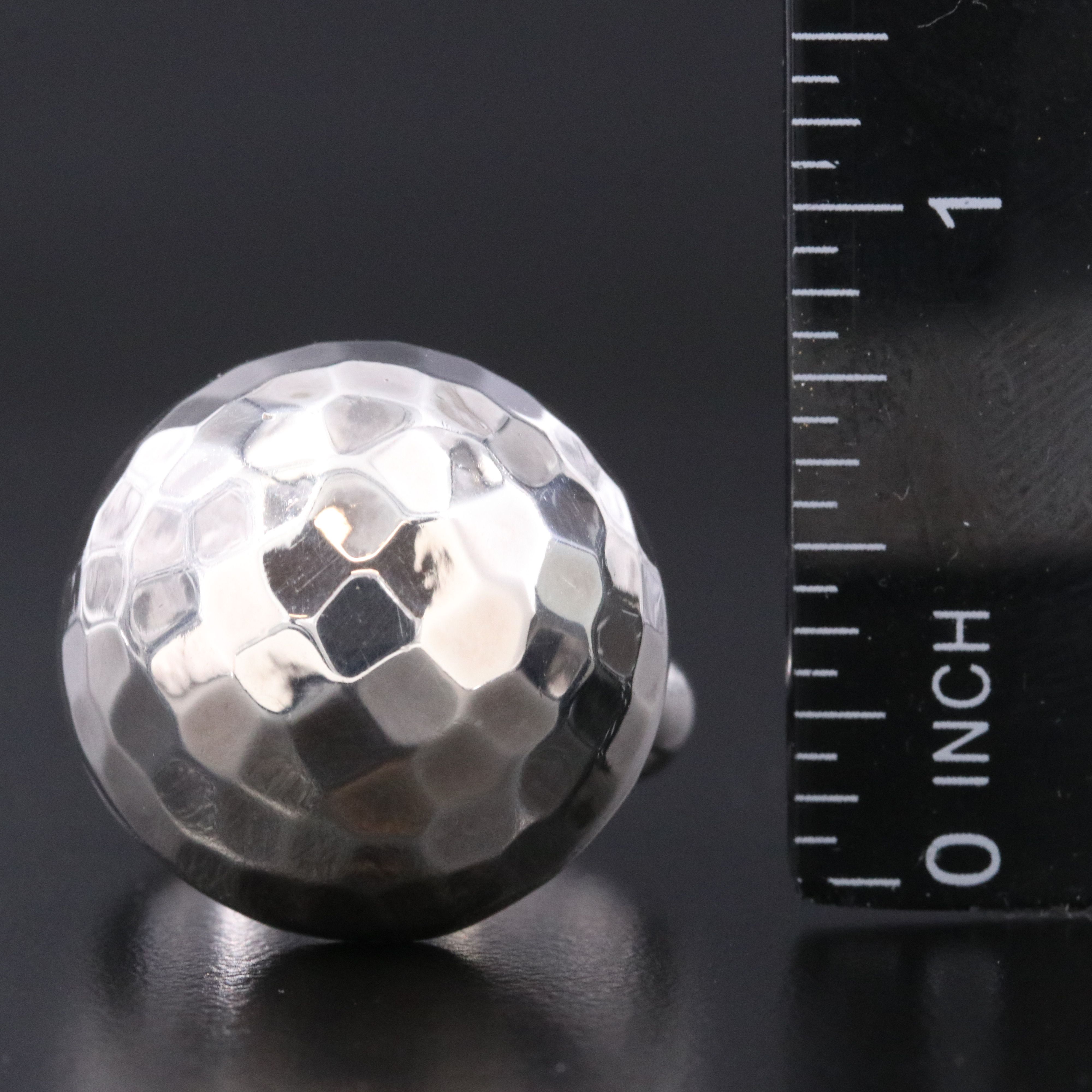 Sterling Hammered Dome Ring