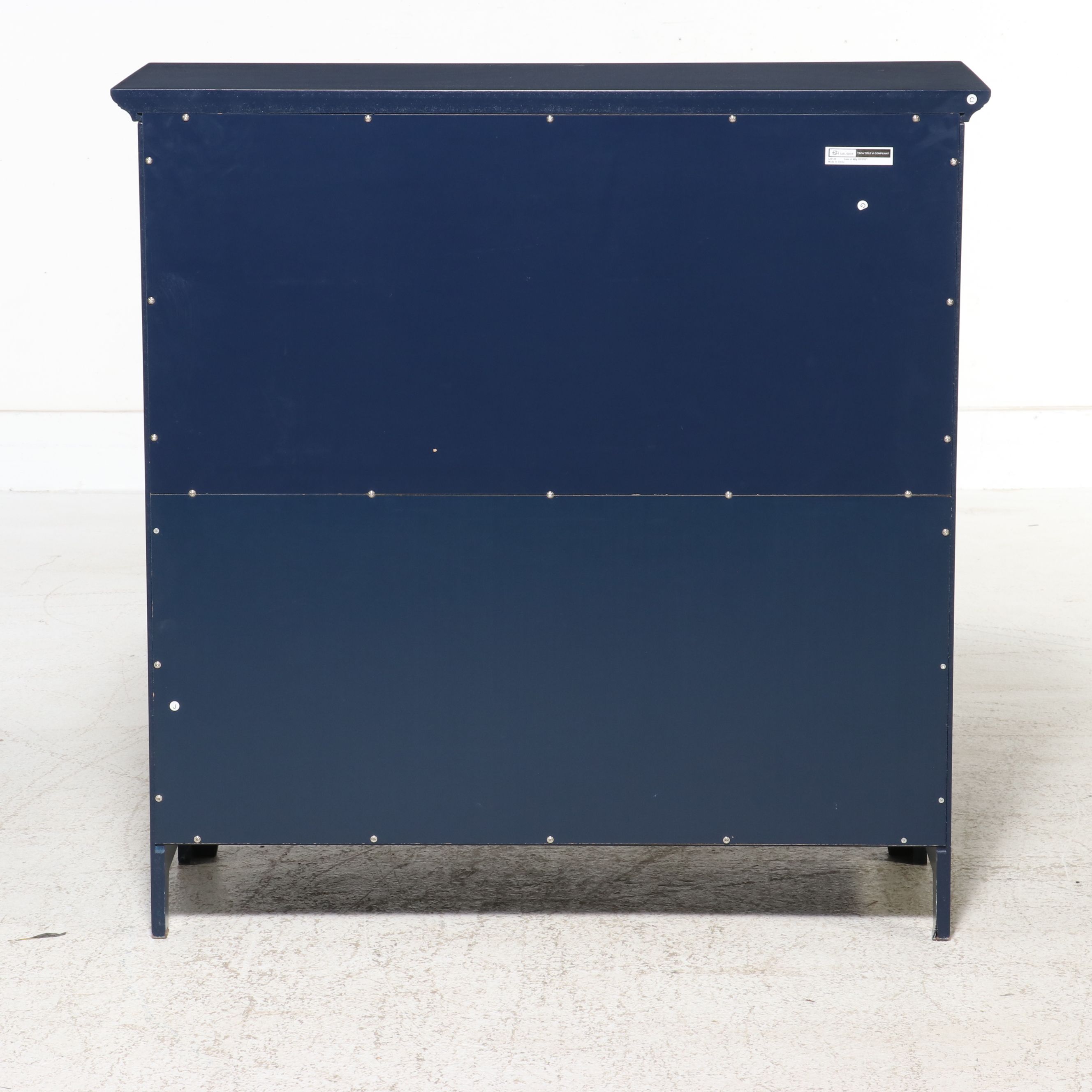 Sauder "Harvey Park" Navy Blue Fretwork Accent Cabinet