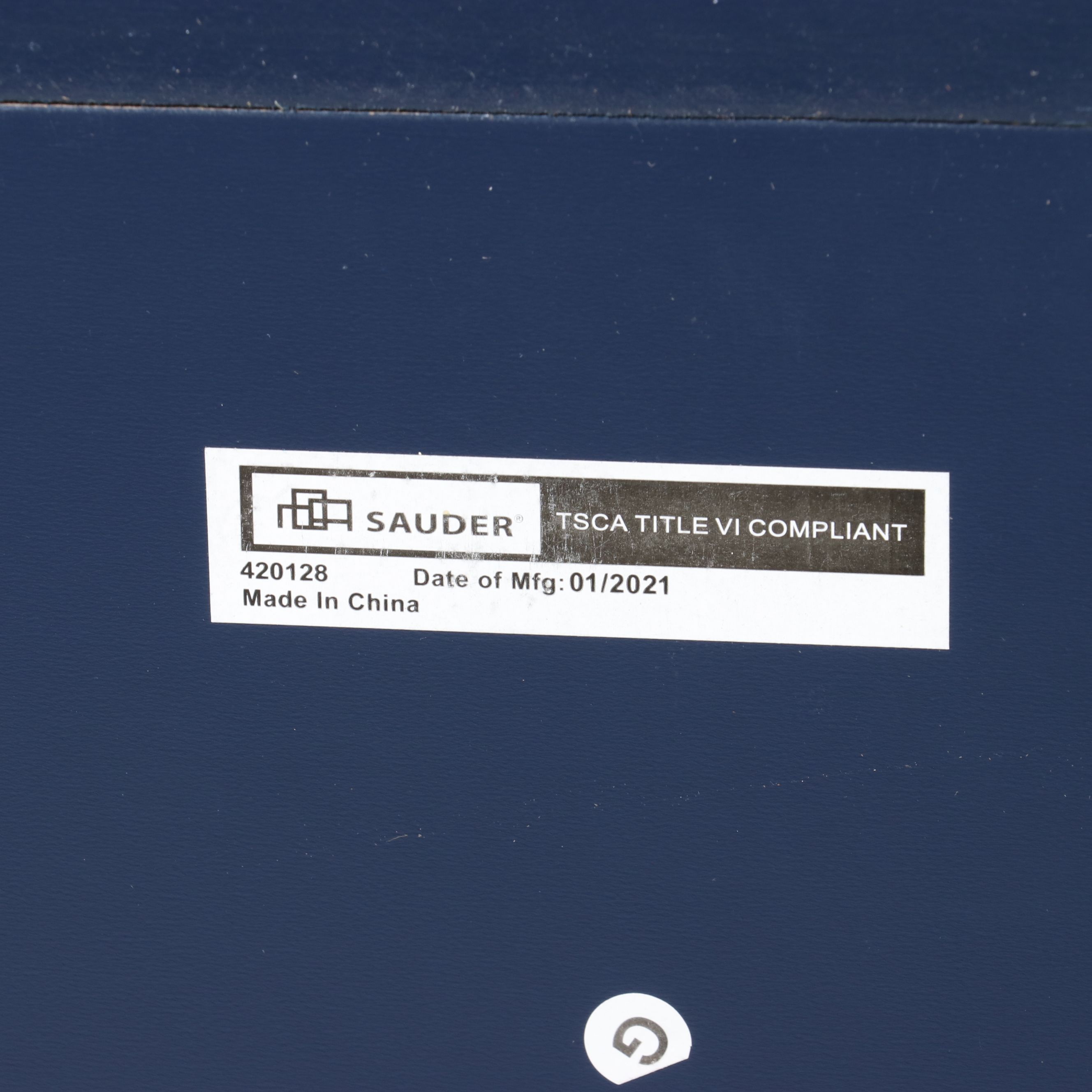 Sauder "Harvey Park" Navy Blue Fretwork Accent Cabinet