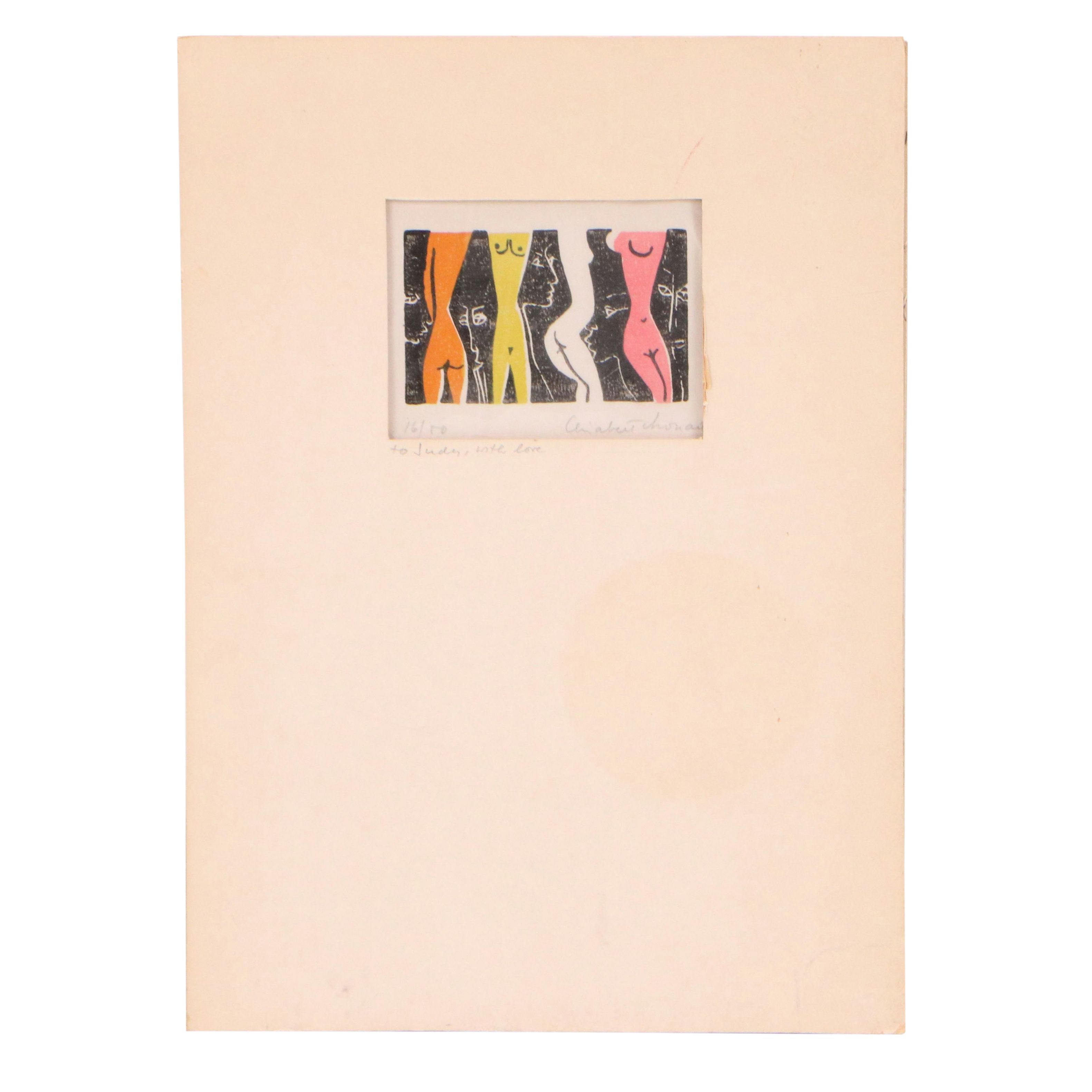 Elizabeth Monath Woodcut "Mini Intervals"