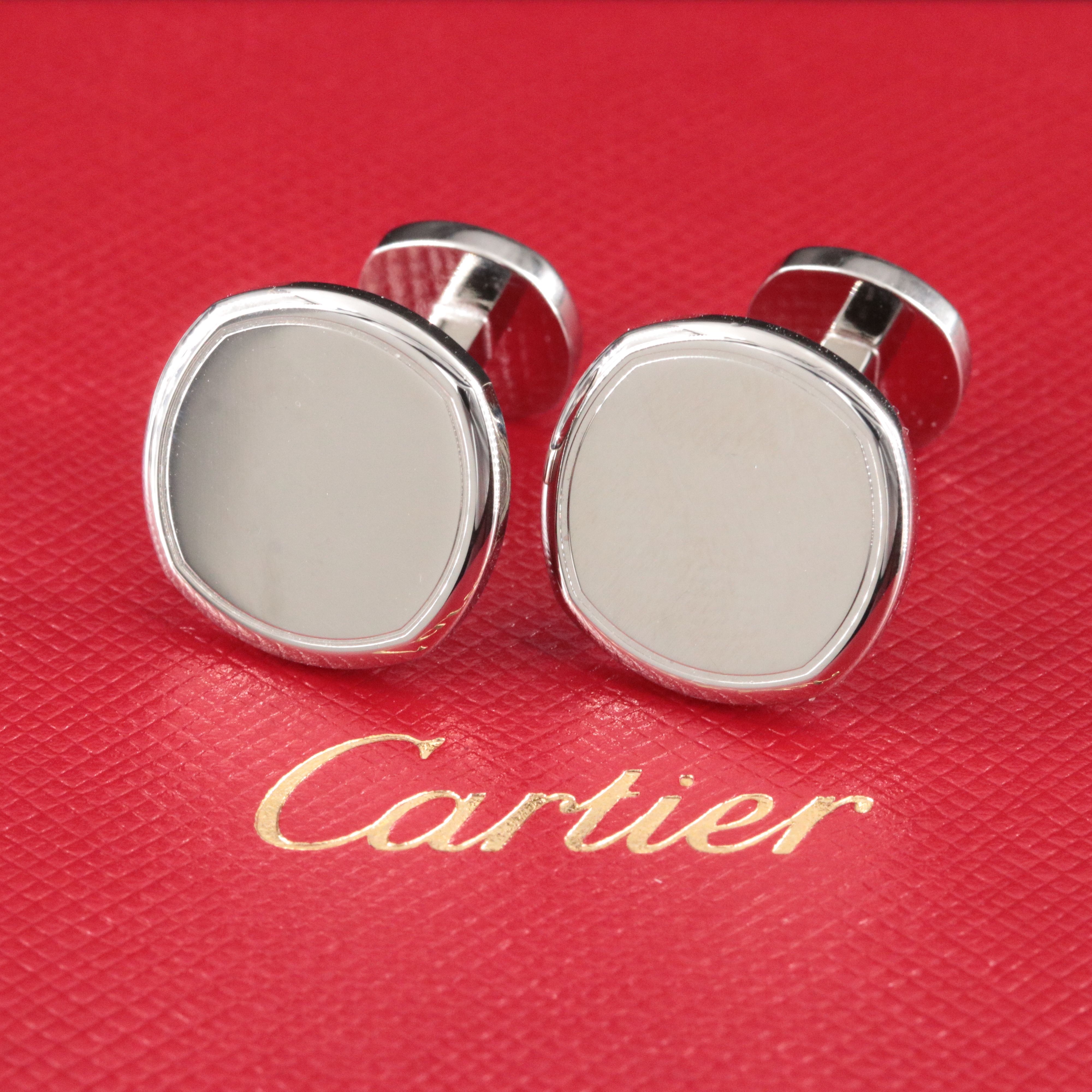Cartier Drive de Cartier Sterling Cufflinks with  COA