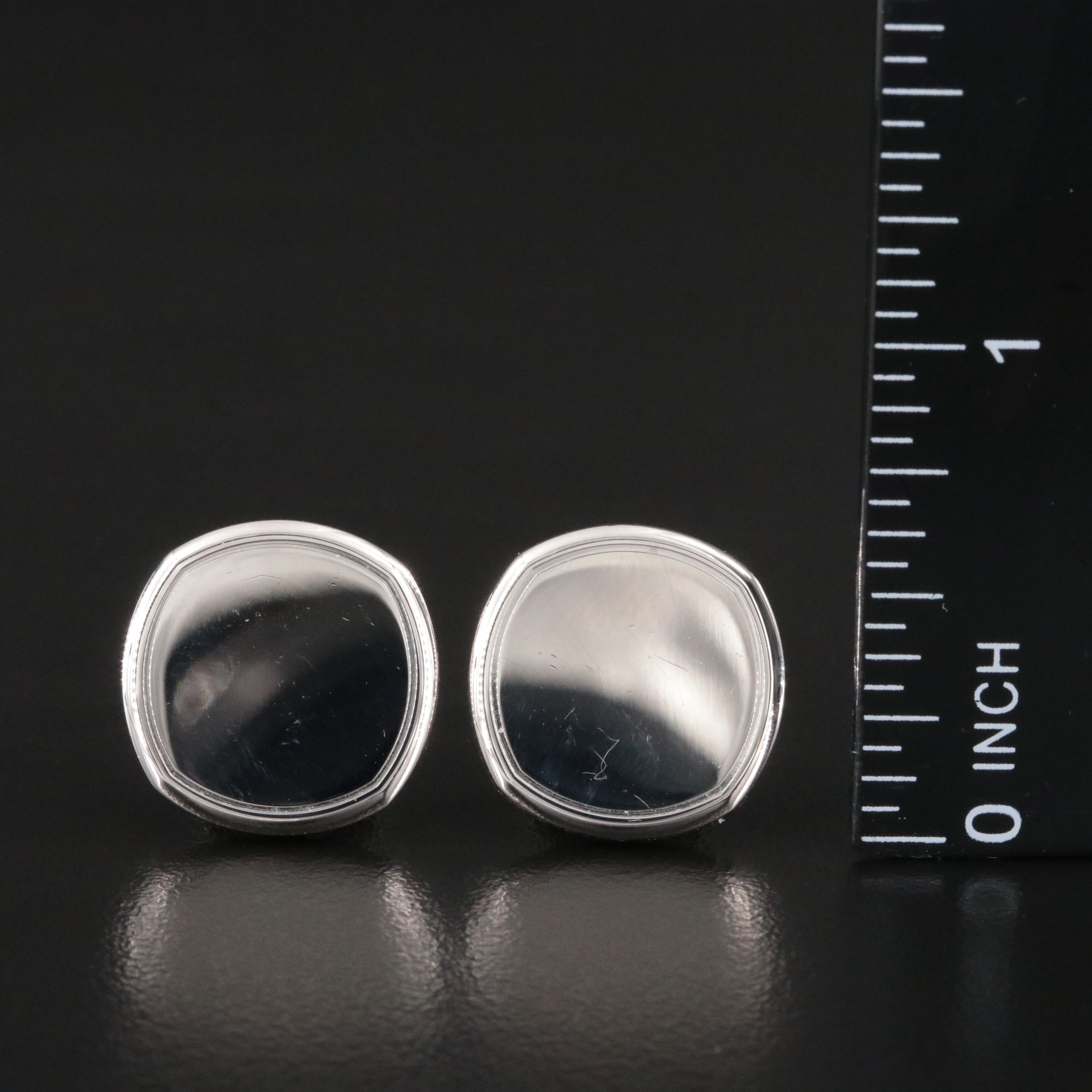 Cartier Drive de Cartier Sterling Cufflinks with  COA