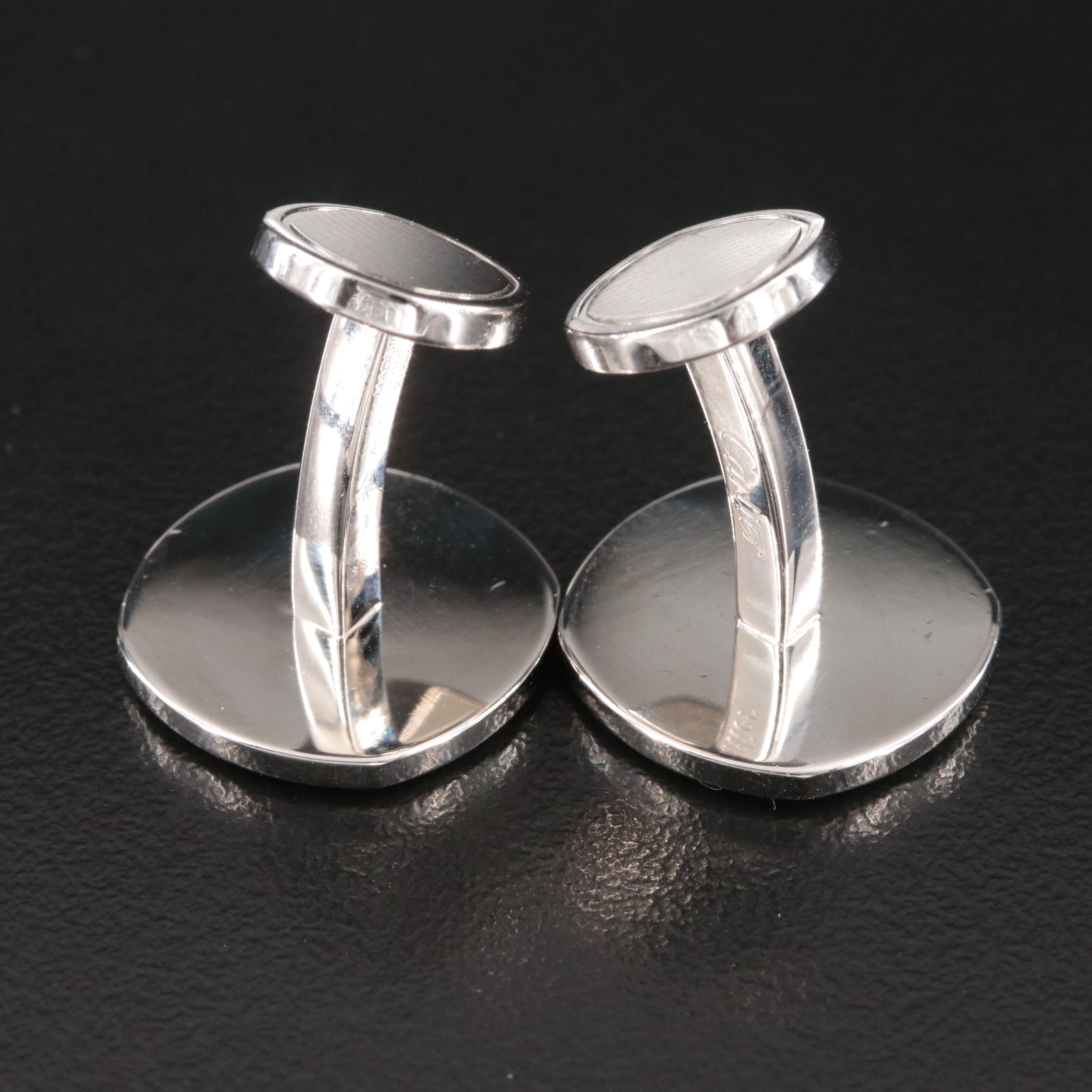 Cartier Drive de Cartier Sterling Cufflinks with  COA
