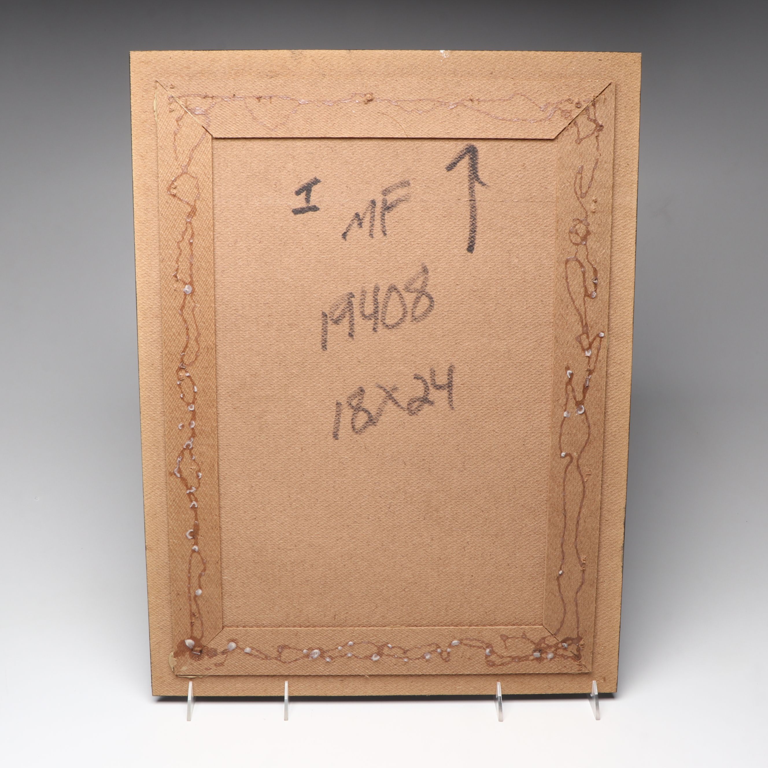 "Chickadee & Tulips" Embellished Print with Metal Vases and Bird Figurine