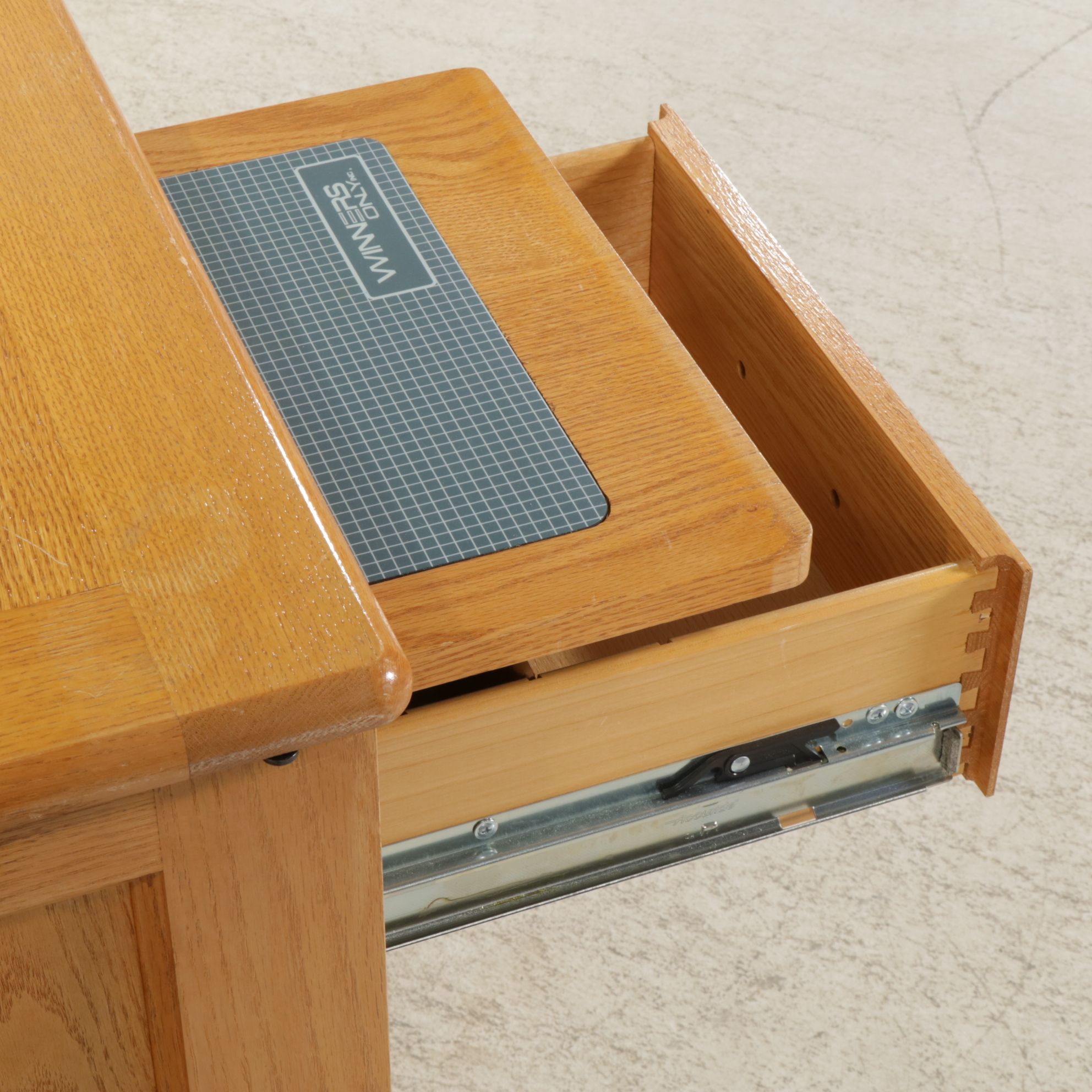 Winner's Only Oak Executive Desk, Office Chair, and File Cabinet, 21st Century