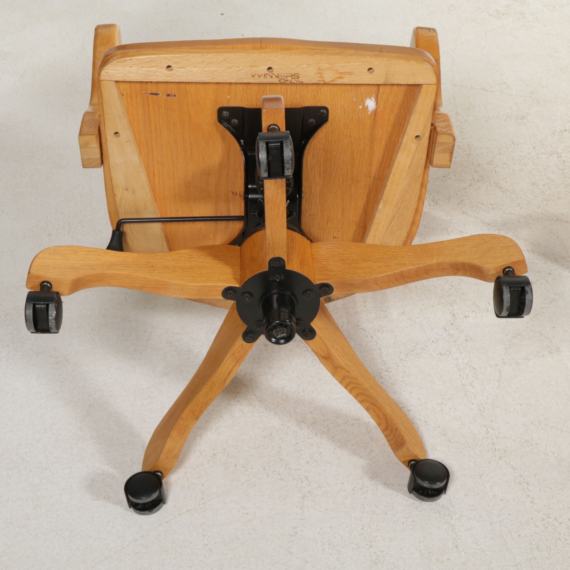 Winner's Only Oak Executive Desk, Office Chair, and File Cabinet, 21st Century