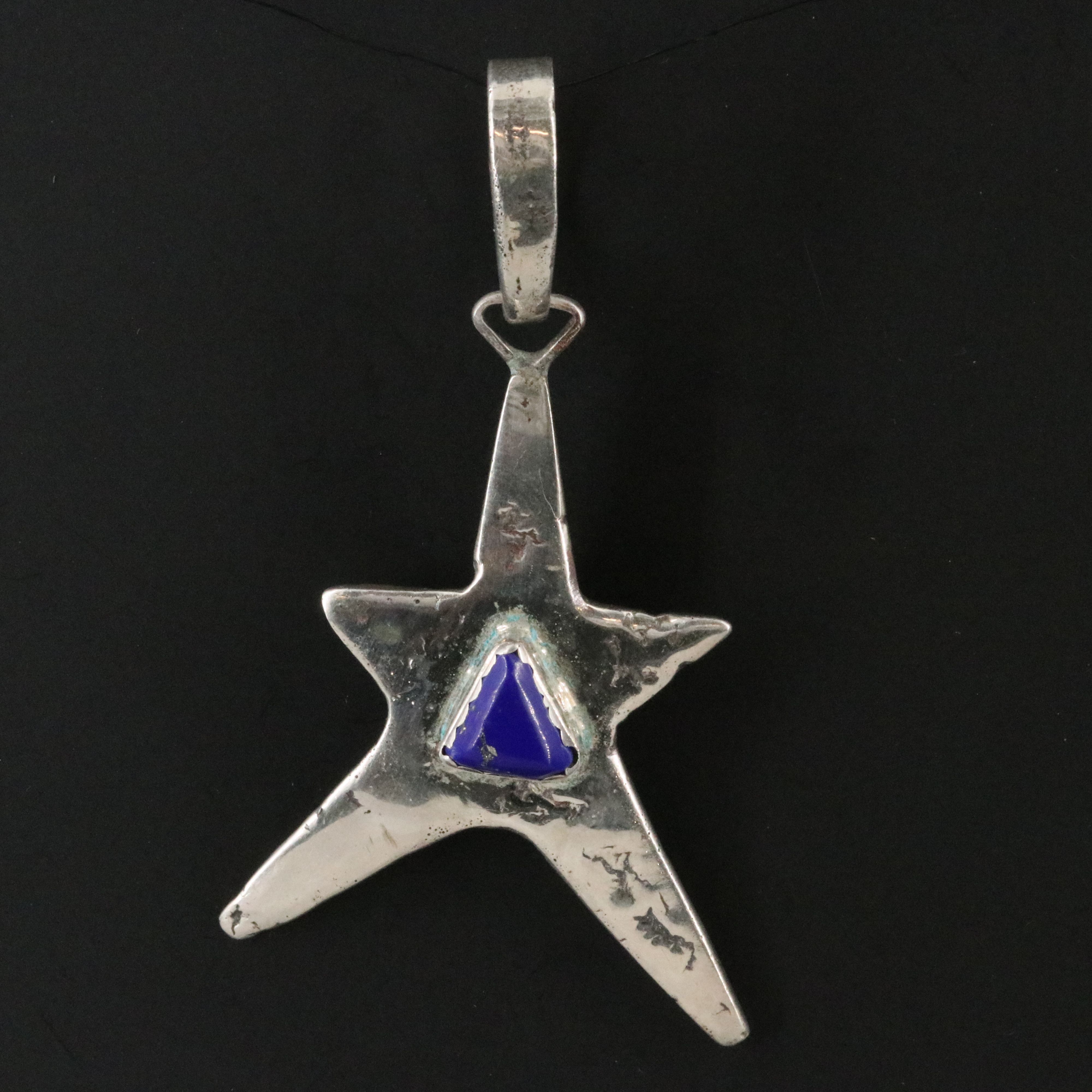 Sterling Lapis Lazuli Star Pendant