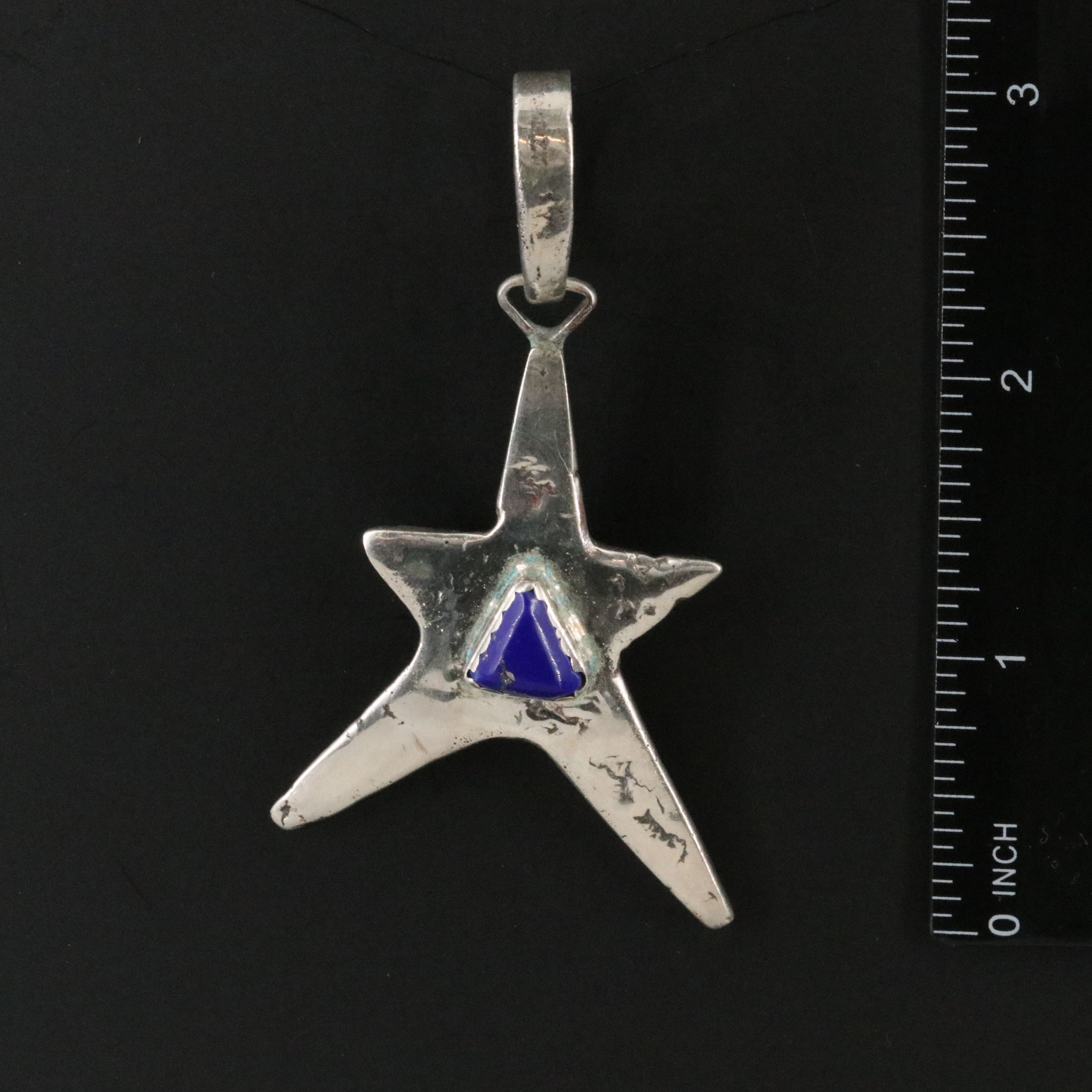 Sterling Lapis Lazuli Star Pendant