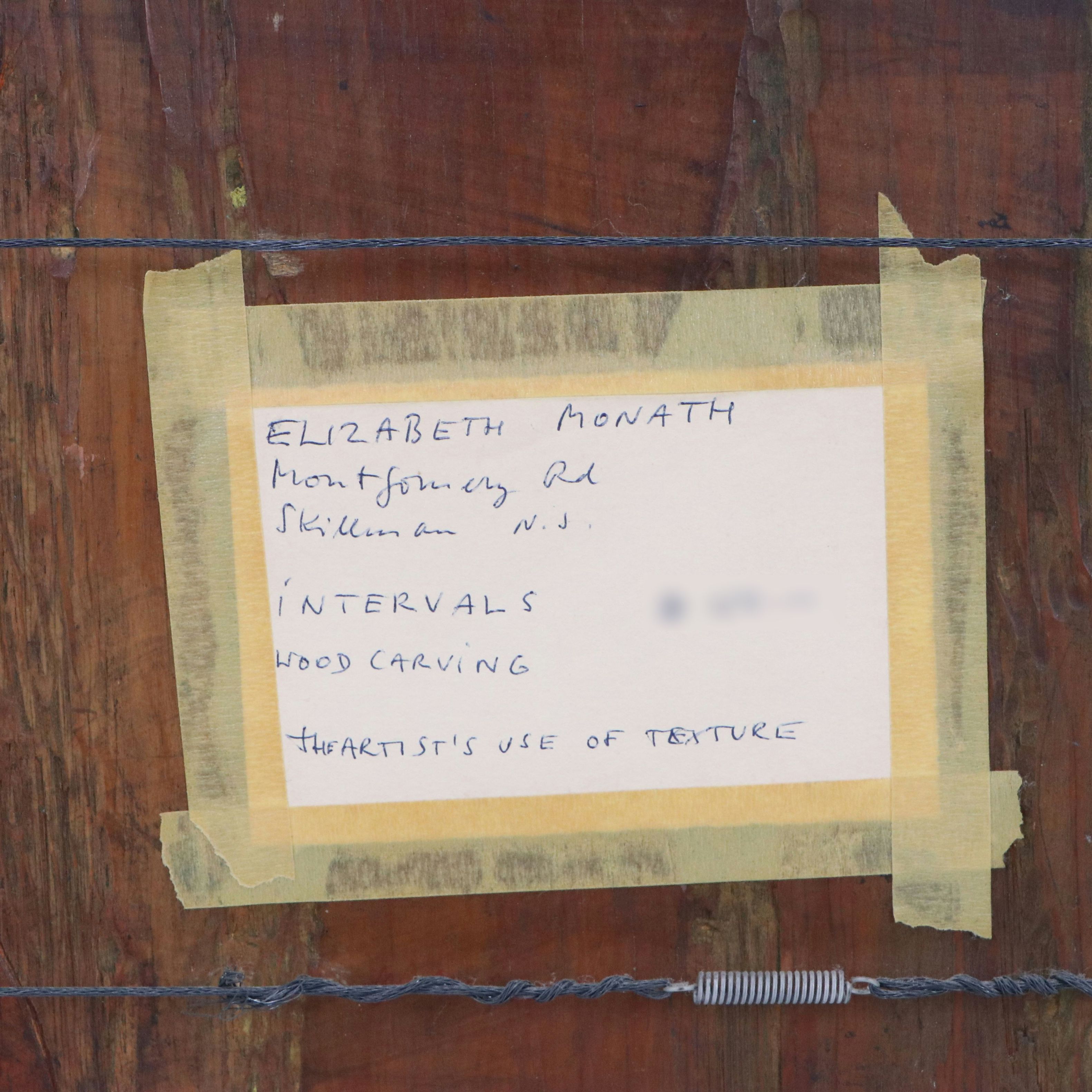 Elizabeth Monath Carved Wood Plaque "Intervals," Circa 1970