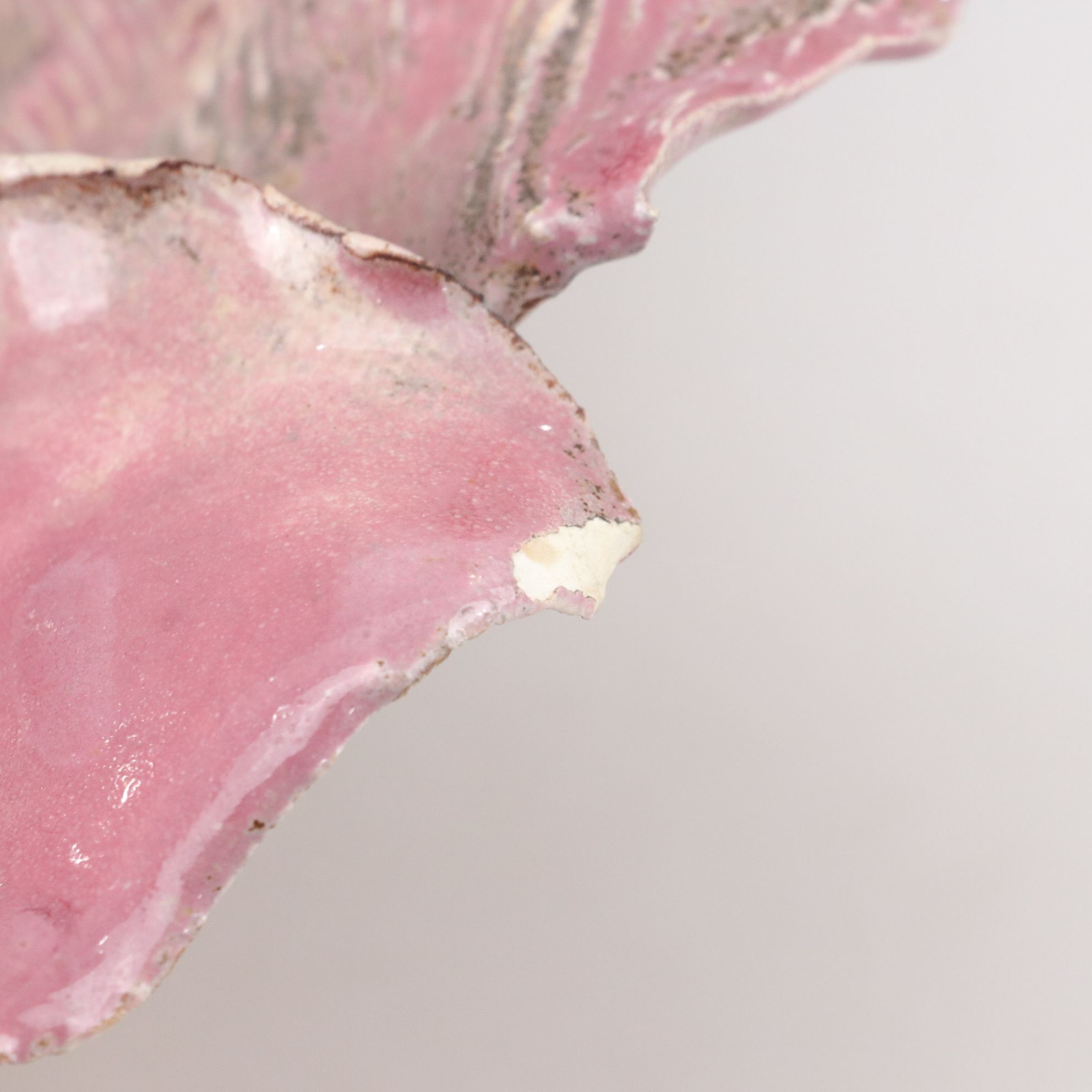 Handcrafted Sculptural Pink Flower and Turquoise Ceramic Bowls