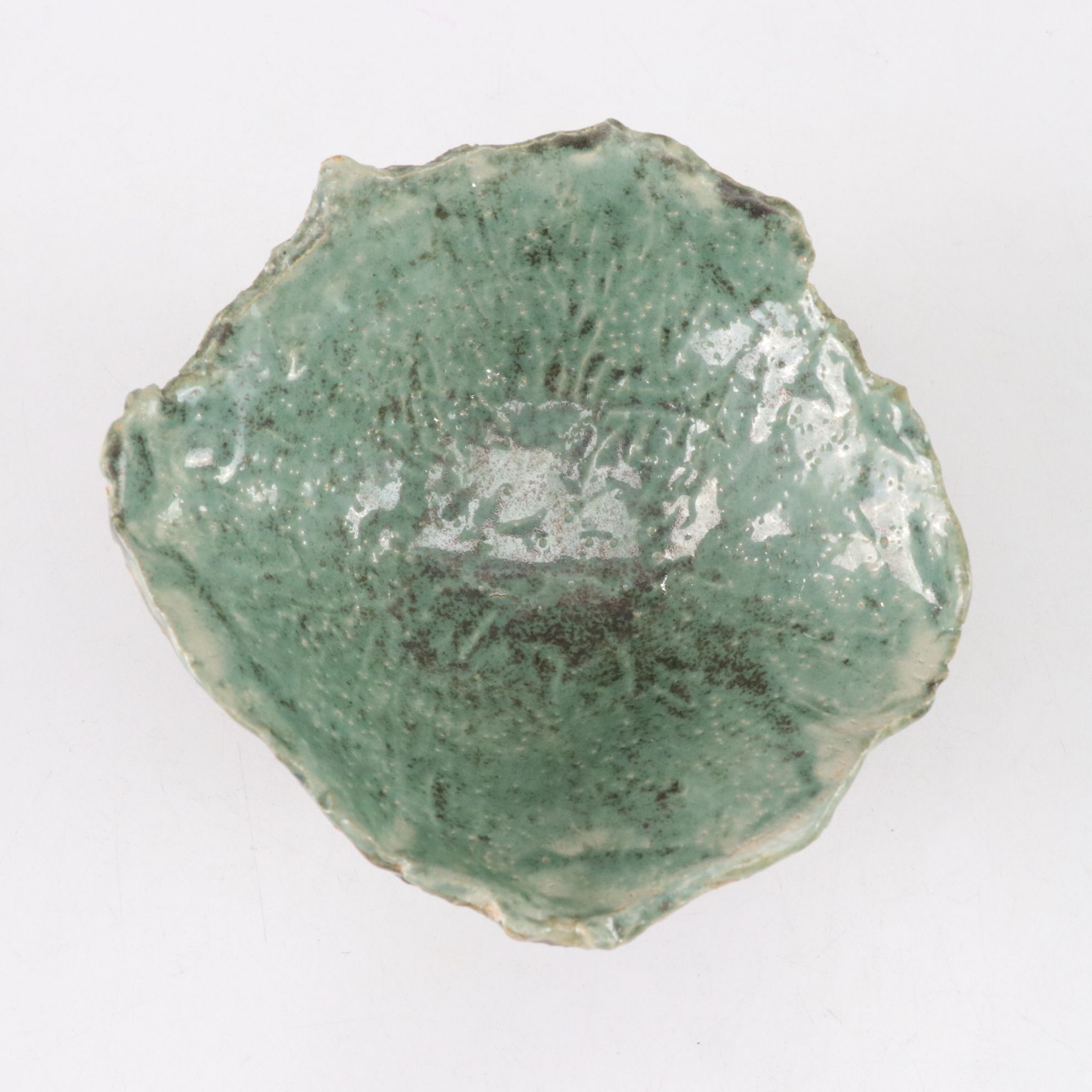 Handcrafted Sculptural Pink Flower and Turquoise Ceramic Bowls