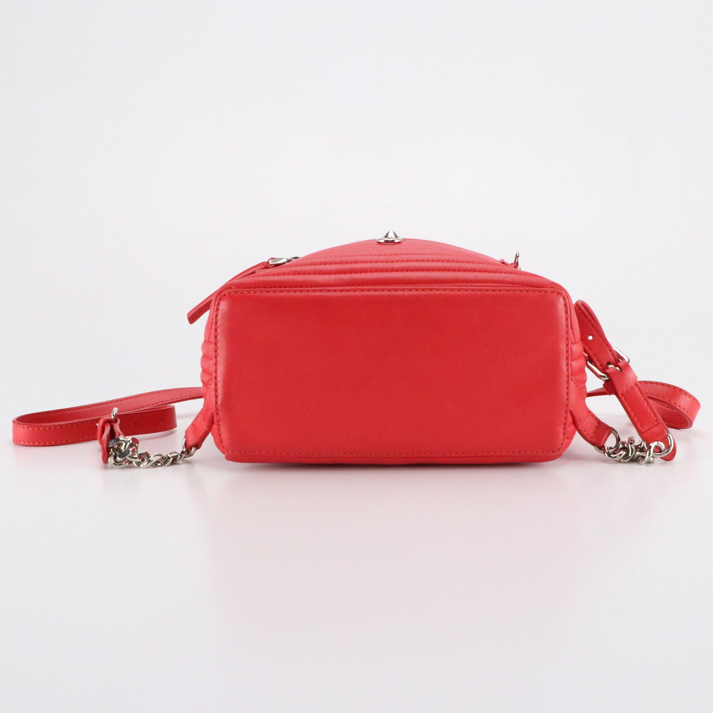 Fendi Mini Dot Com Backpack in Red Quilted Leather