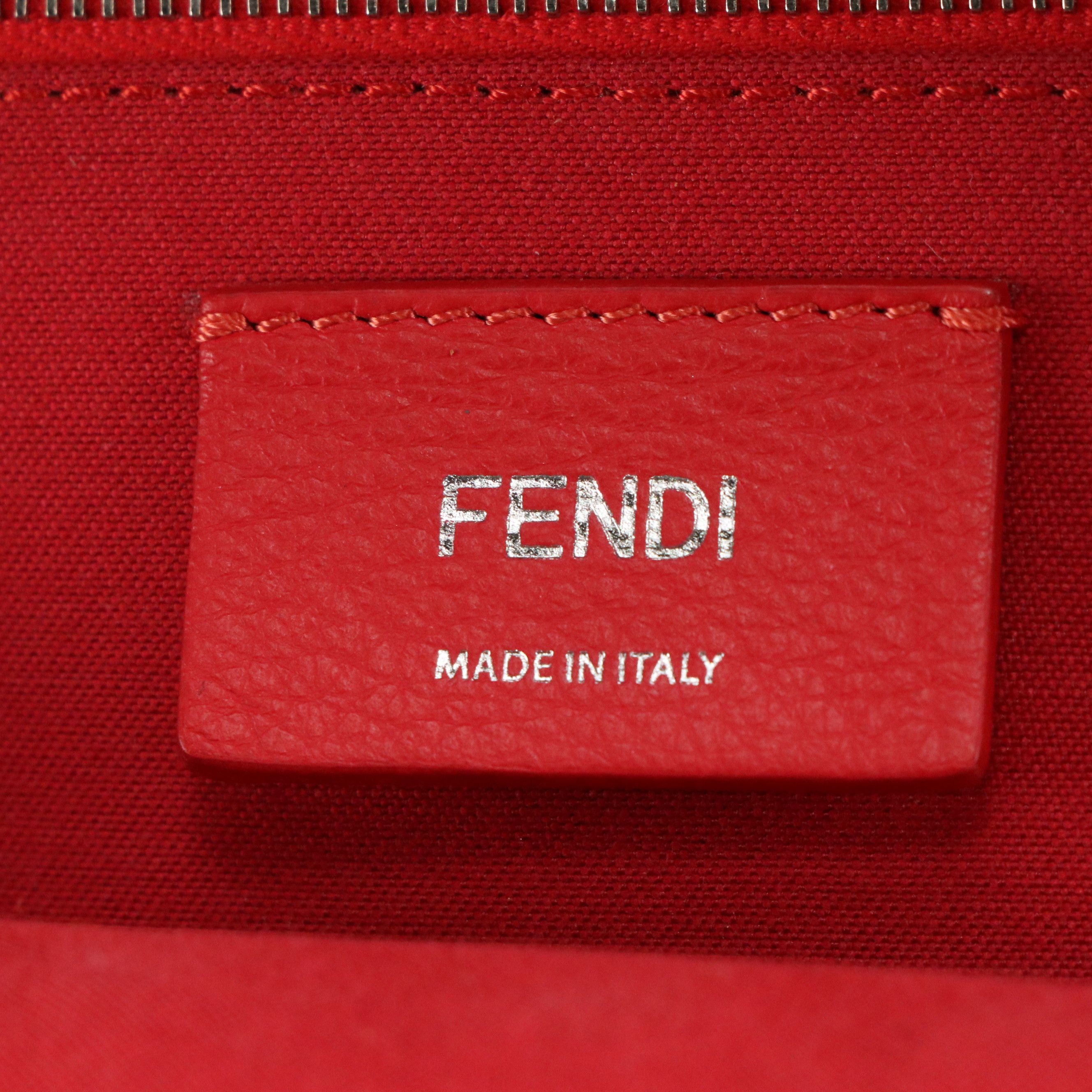 Fendi Mini Dot Com Backpack in Red Quilted Leather