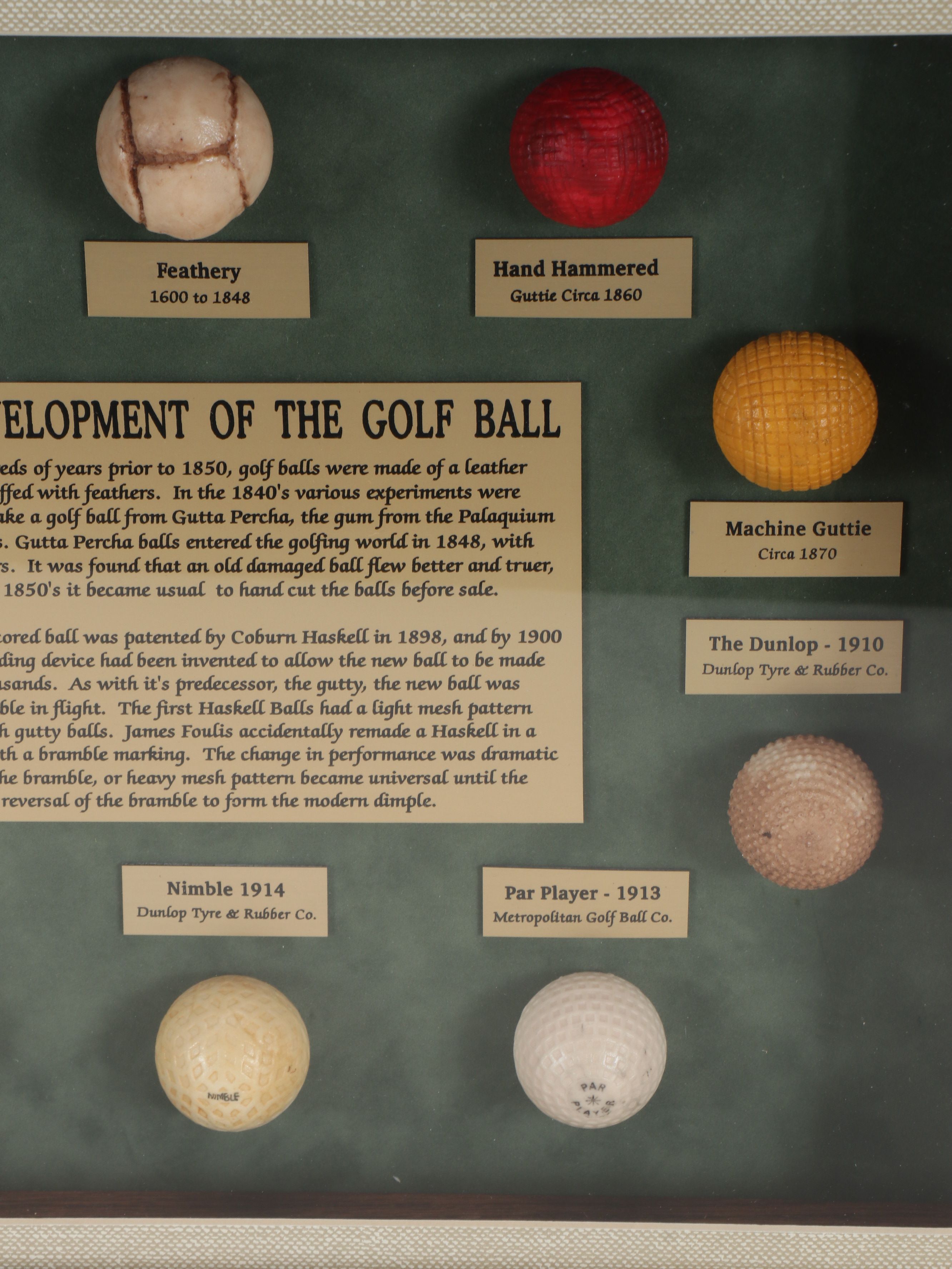Commemorative Golf Displays with Reproduction Balls and More