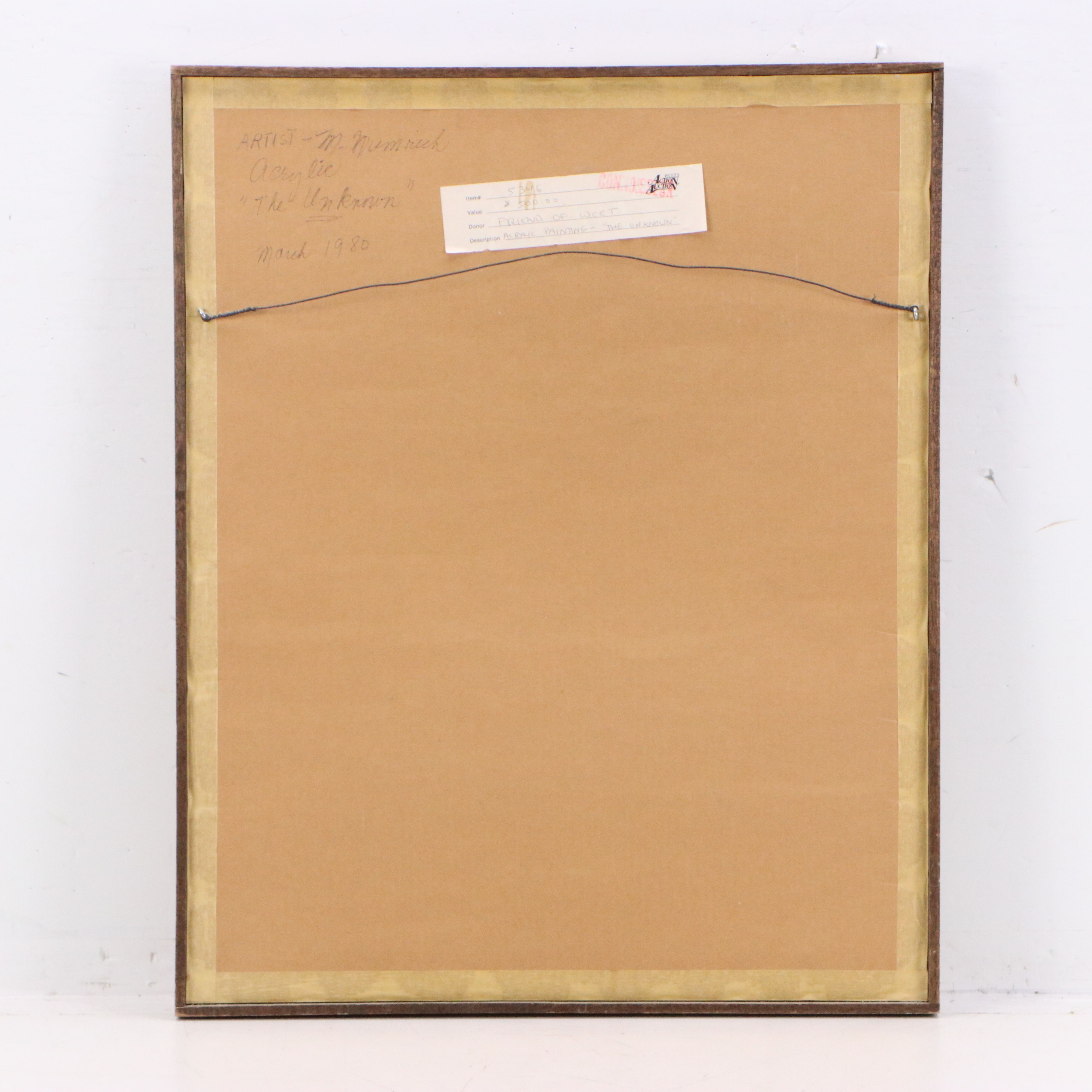 Mary Numrich Acrylic Painting "The Unknown," 1980