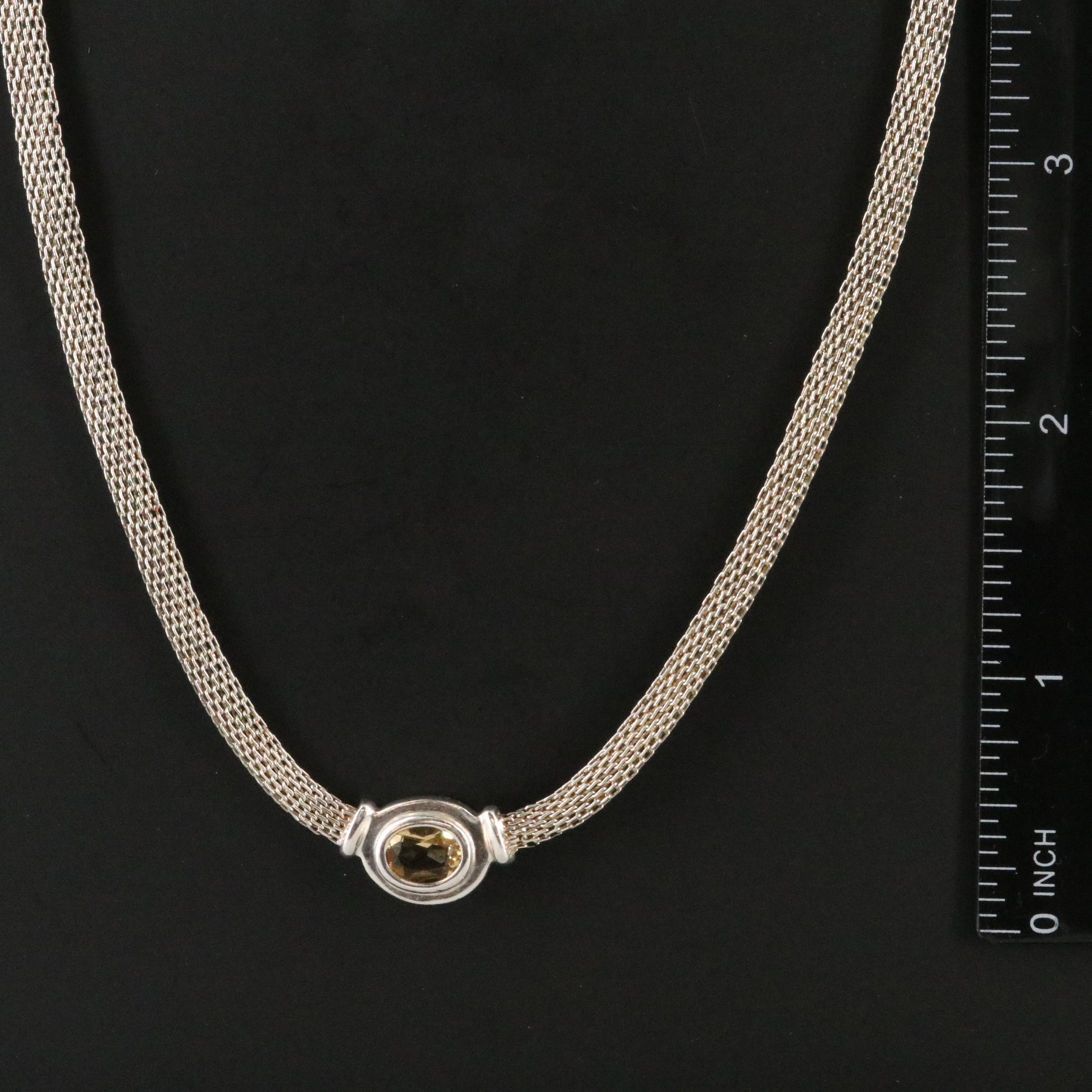 Italian Sterling Citrine Necklace
