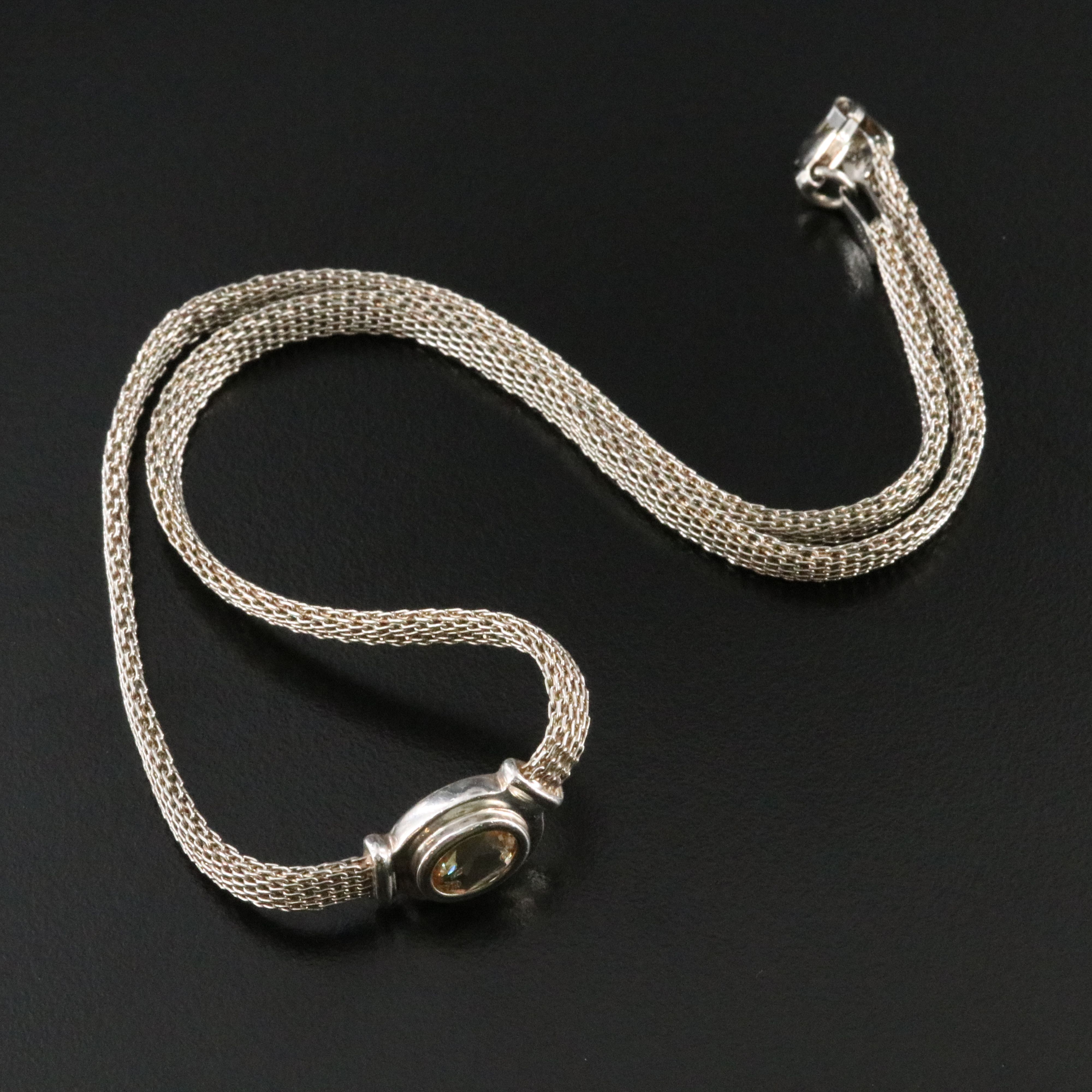 Italian Sterling Citrine Necklace