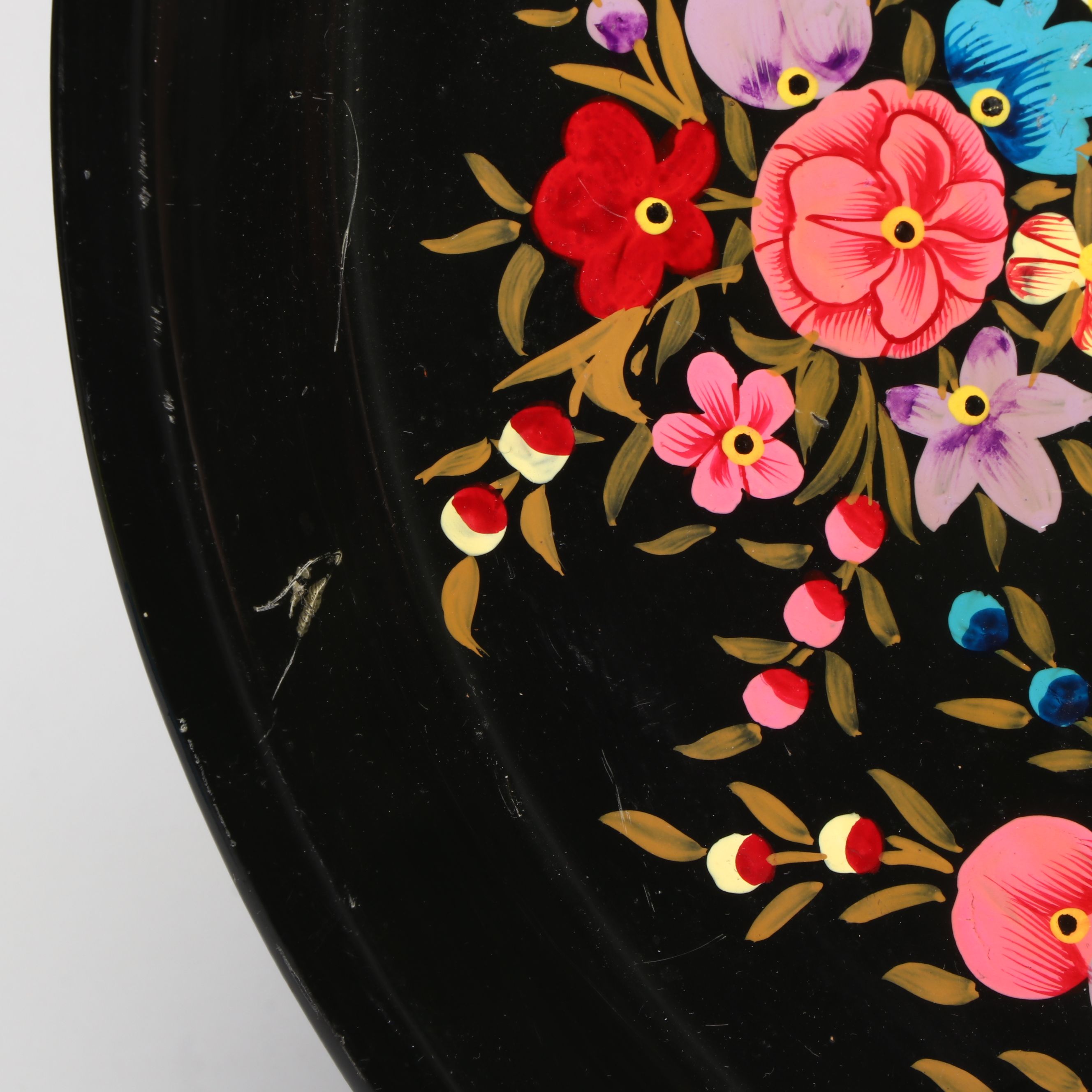 Wheel Thrown Ceramic Vases with Canisters and Hand-Painted Toleware Trays