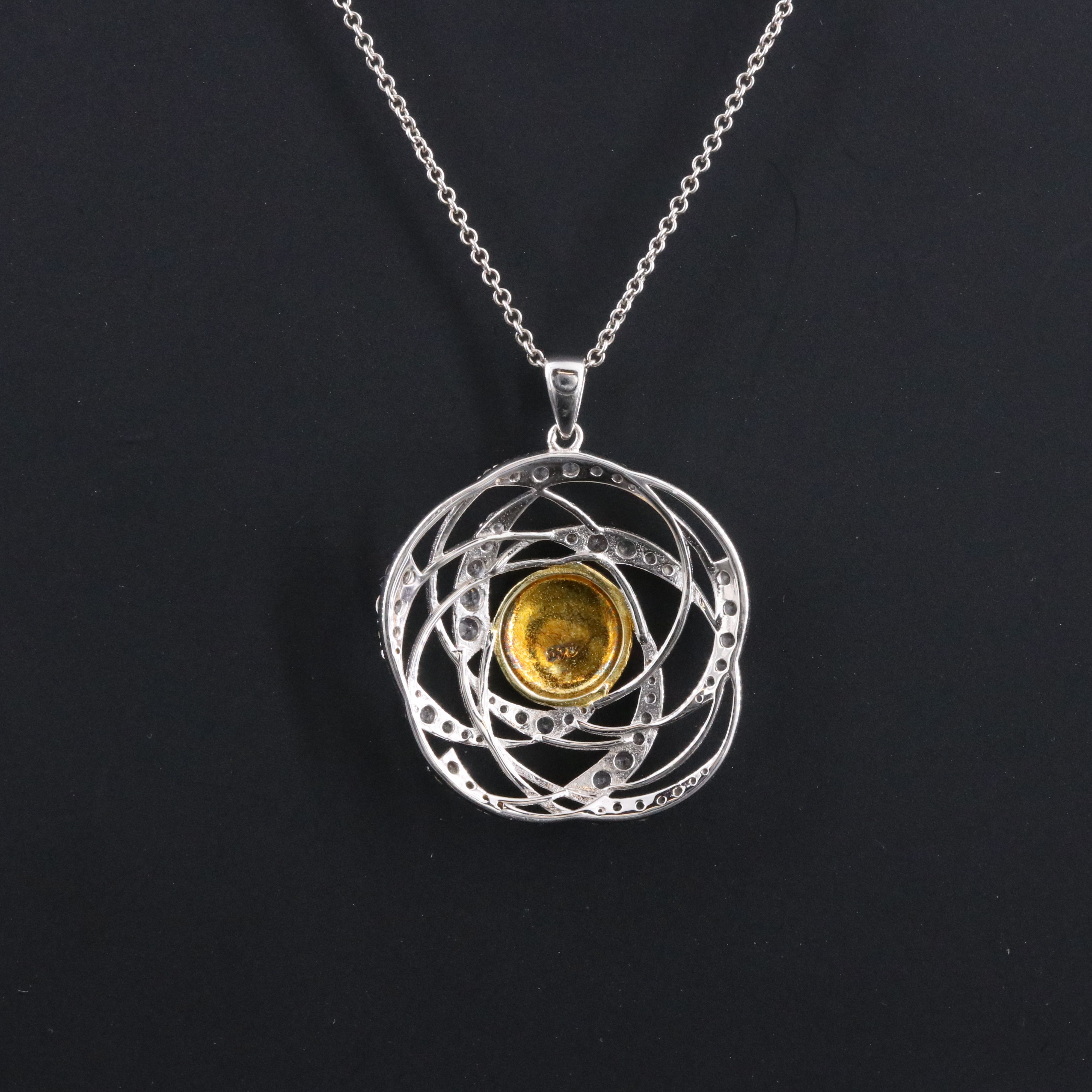 Sterling White Sapphire Orbit Pendant Necklace