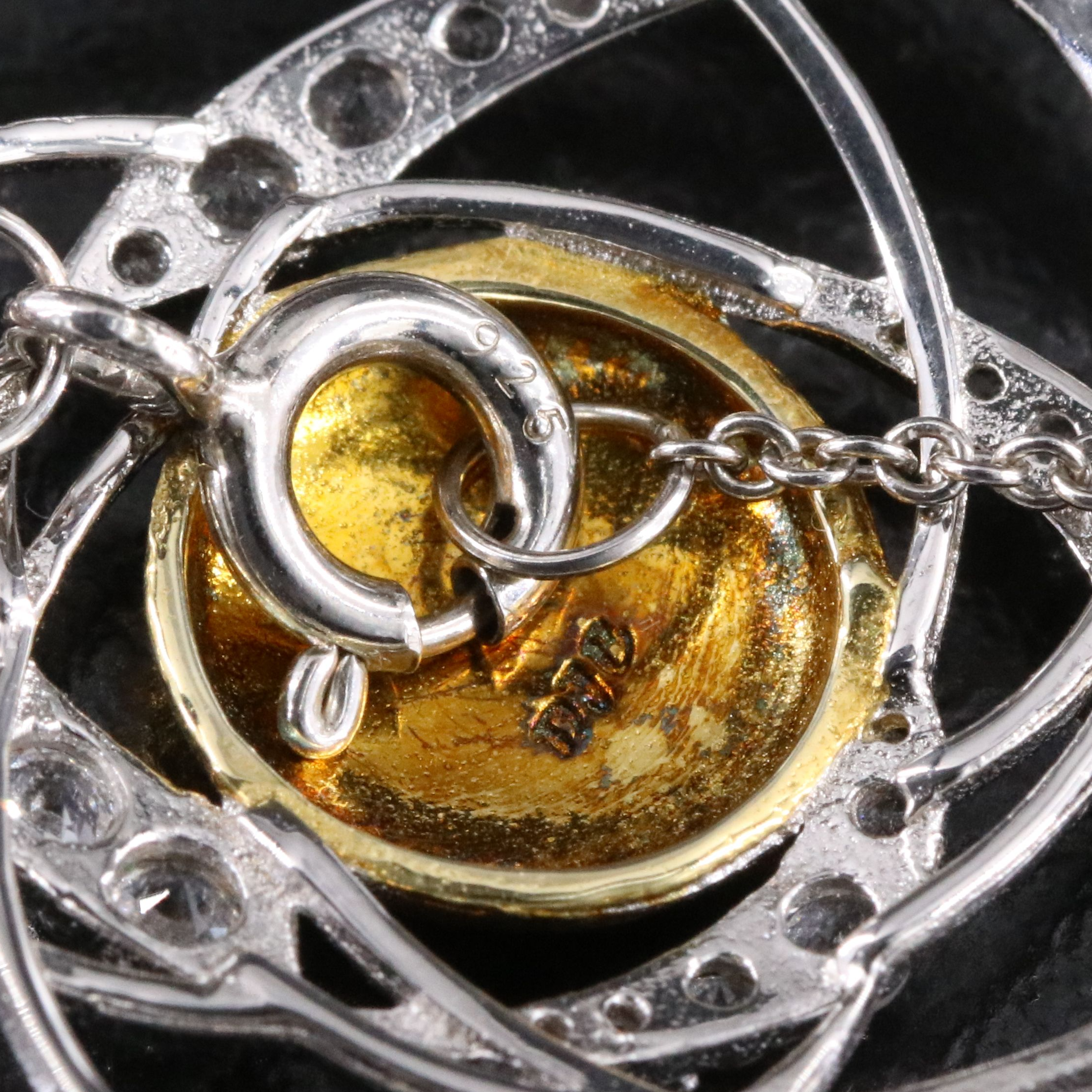 Sterling White Sapphire Orbit Pendant Necklace