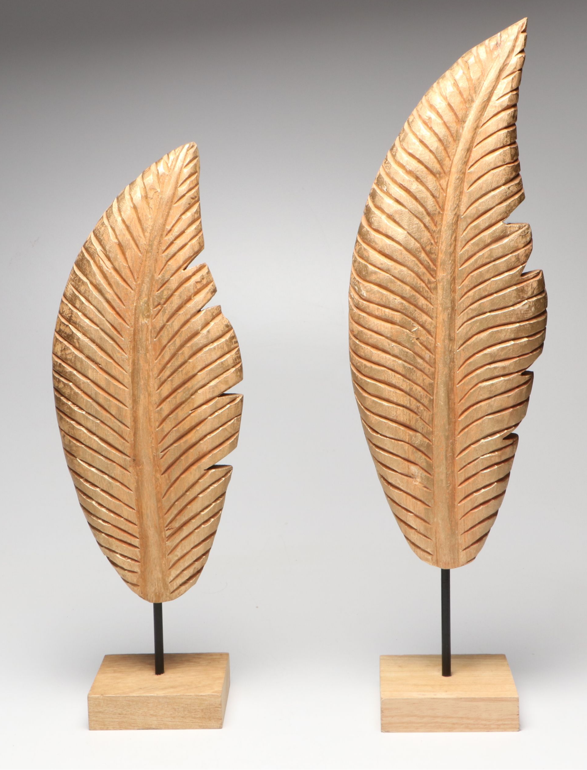 Contemporary Gold Finished Leaf Figurines with Apples and Beehive Vase