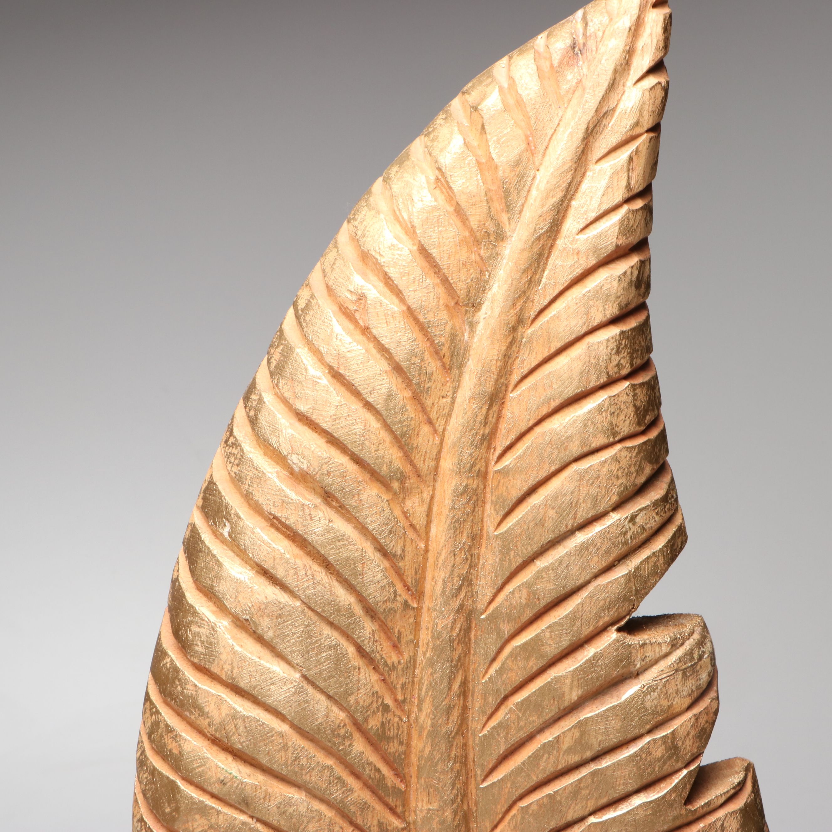 Contemporary Gold Finished Leaf Figurines with Apples and Beehive Vase