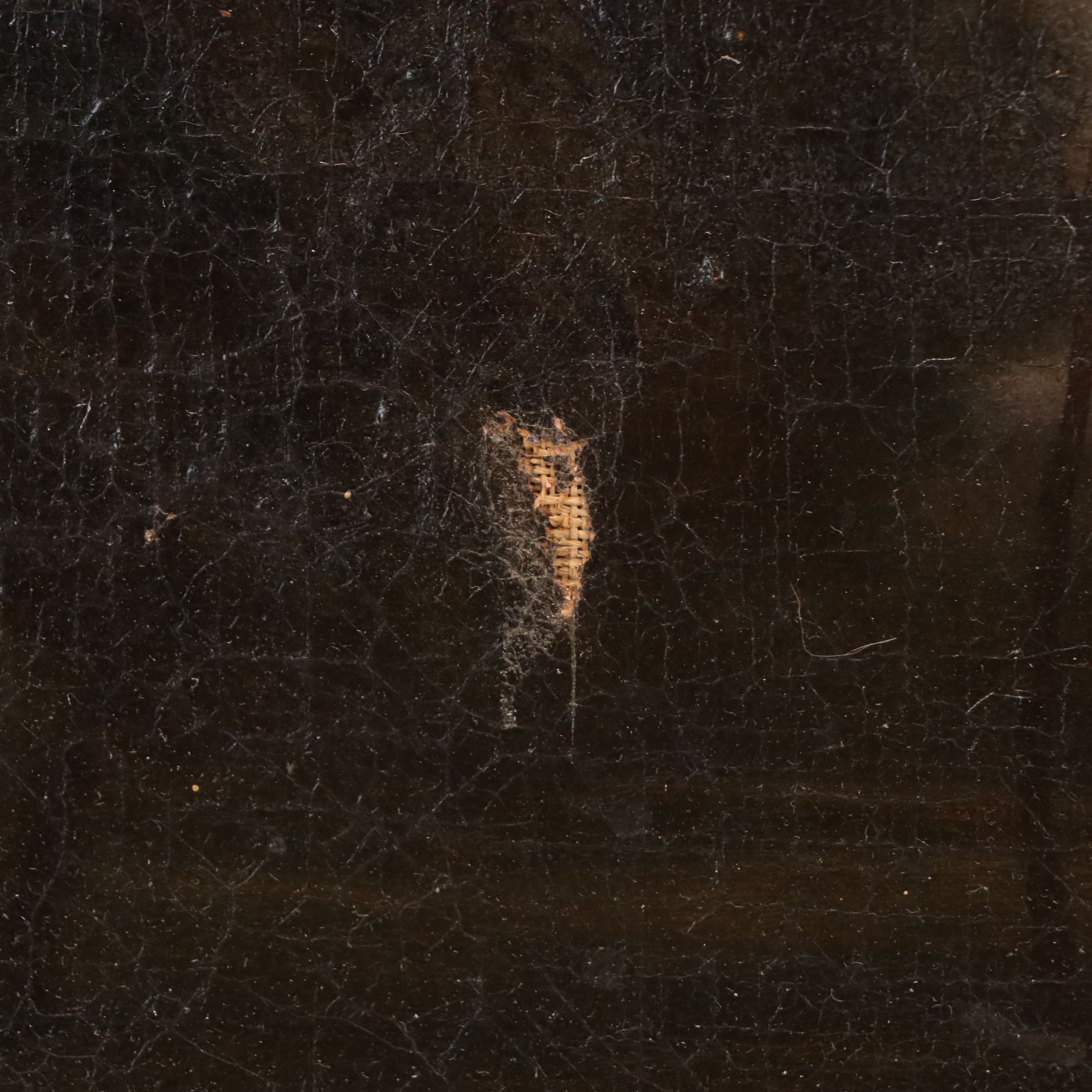 Continental School Nocturne Landscape Oil Painting of Trees and Stream, 19th C.